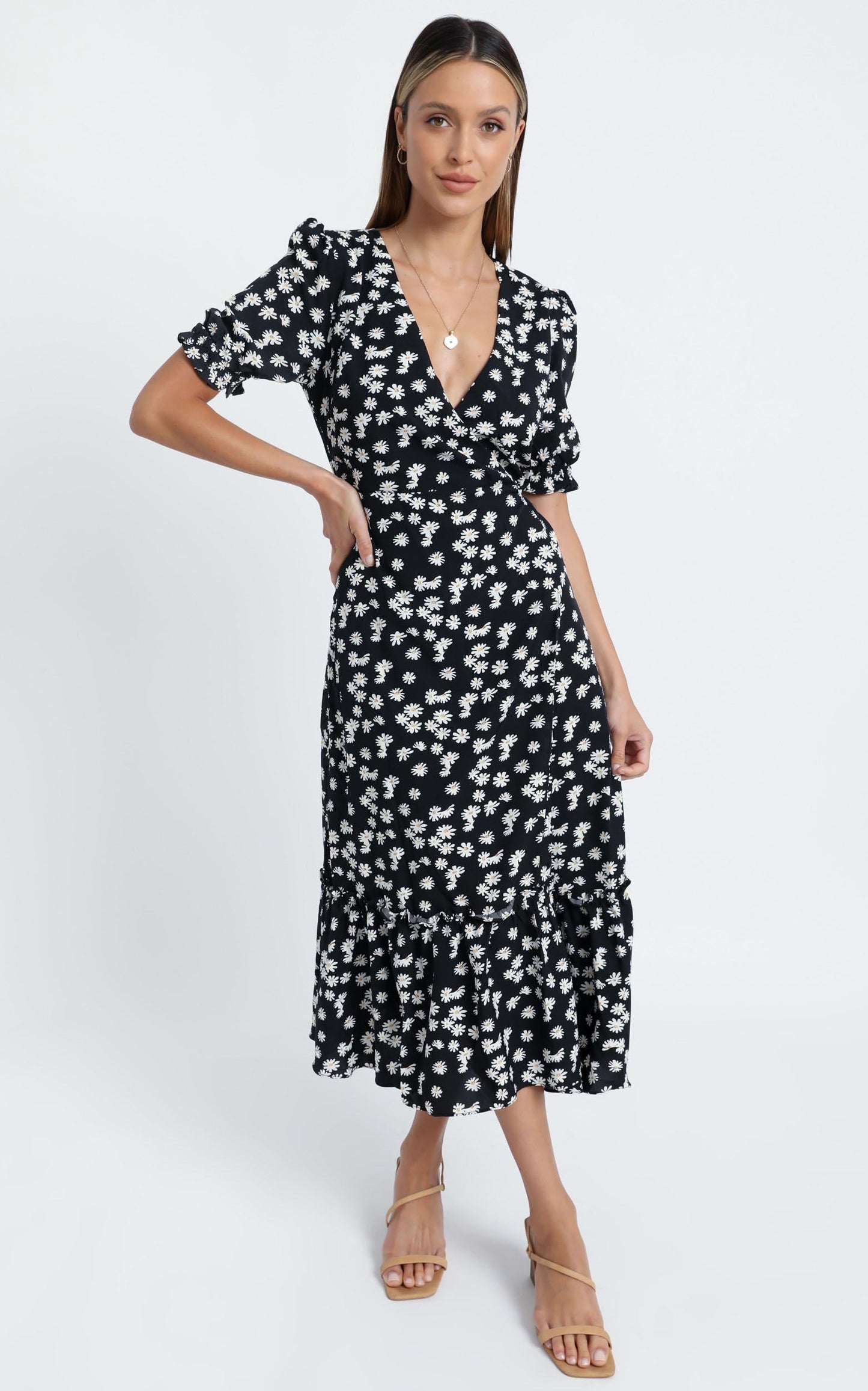 Washington Dress in Black Floral