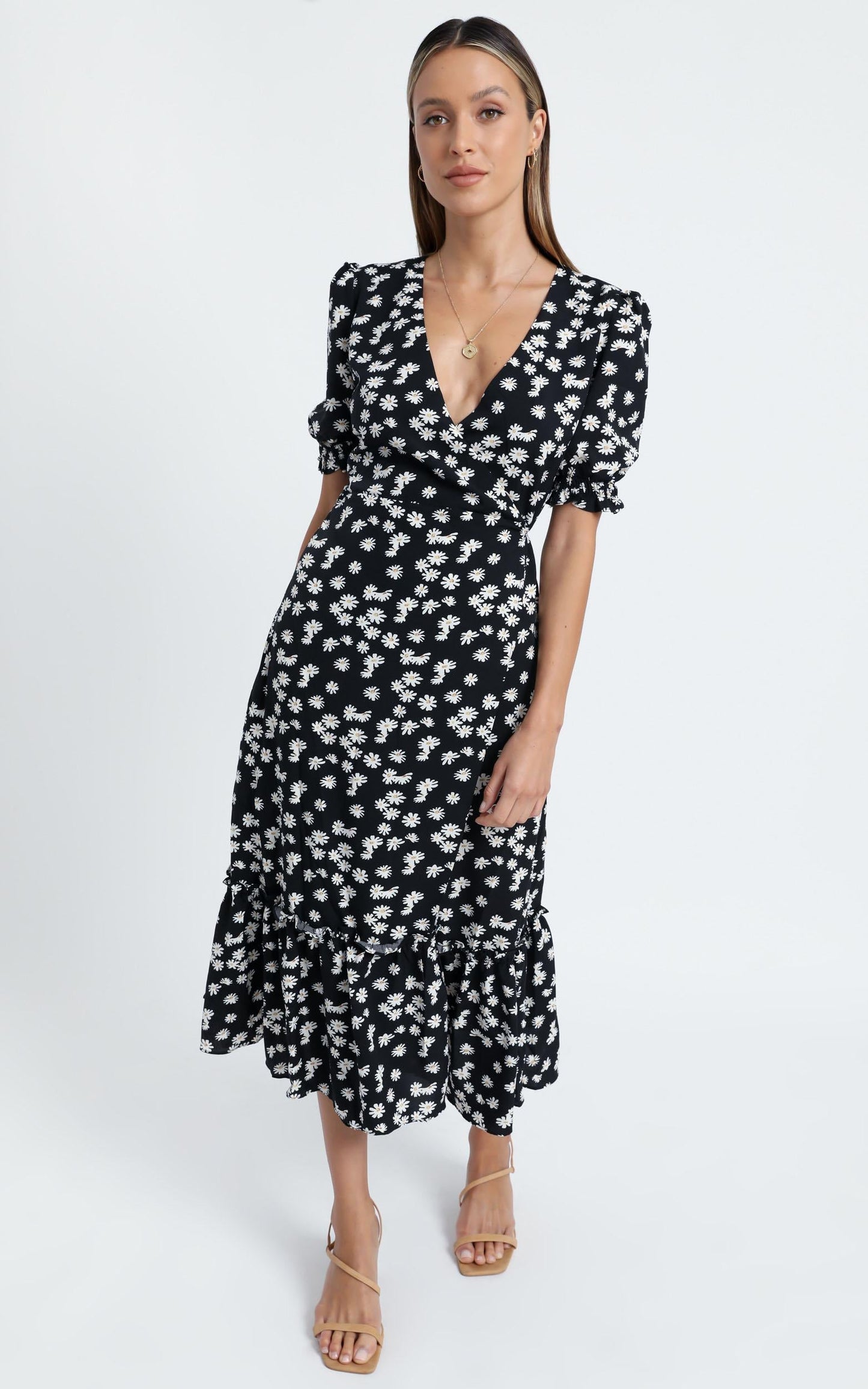Washington Dress in Black Floral