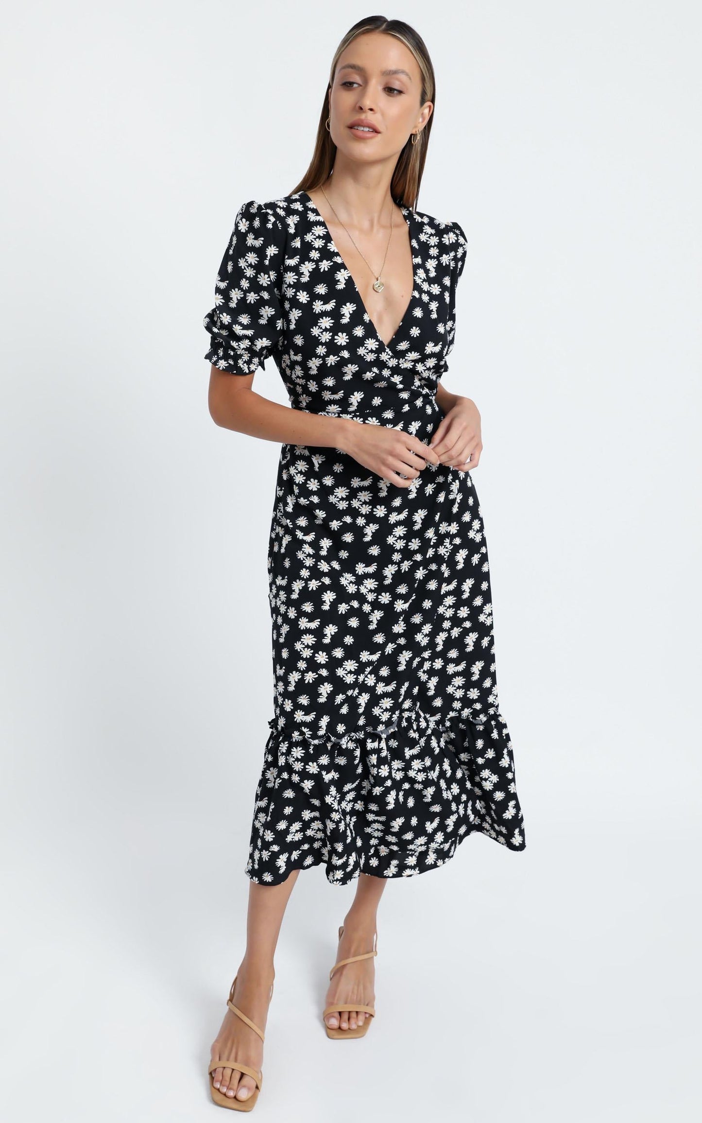 Washington Dress in Black Floral