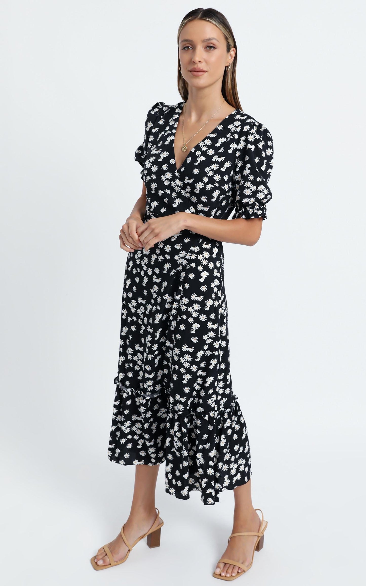 Washington Dress in Black Floral