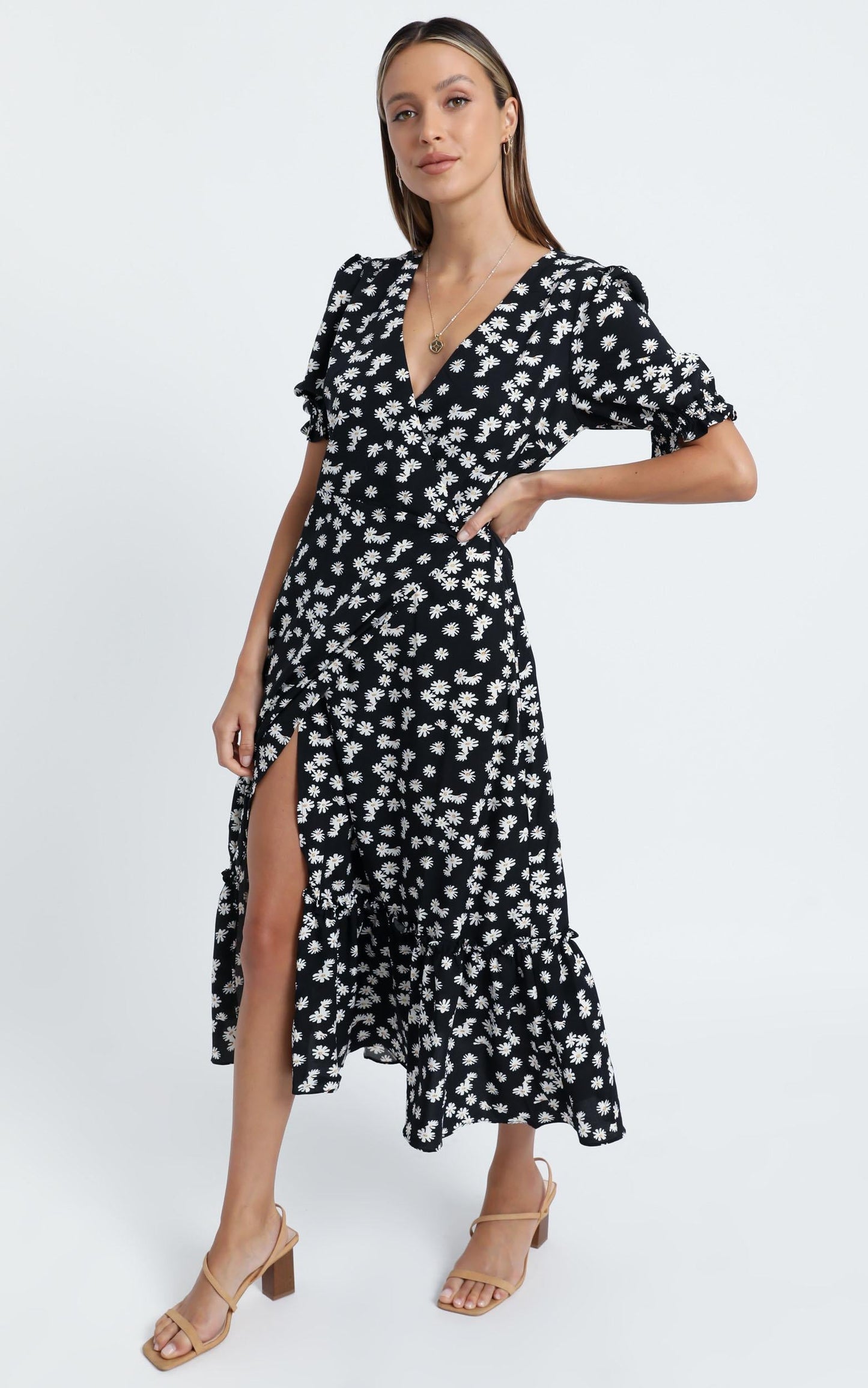 Washington Dress in Black Floral
