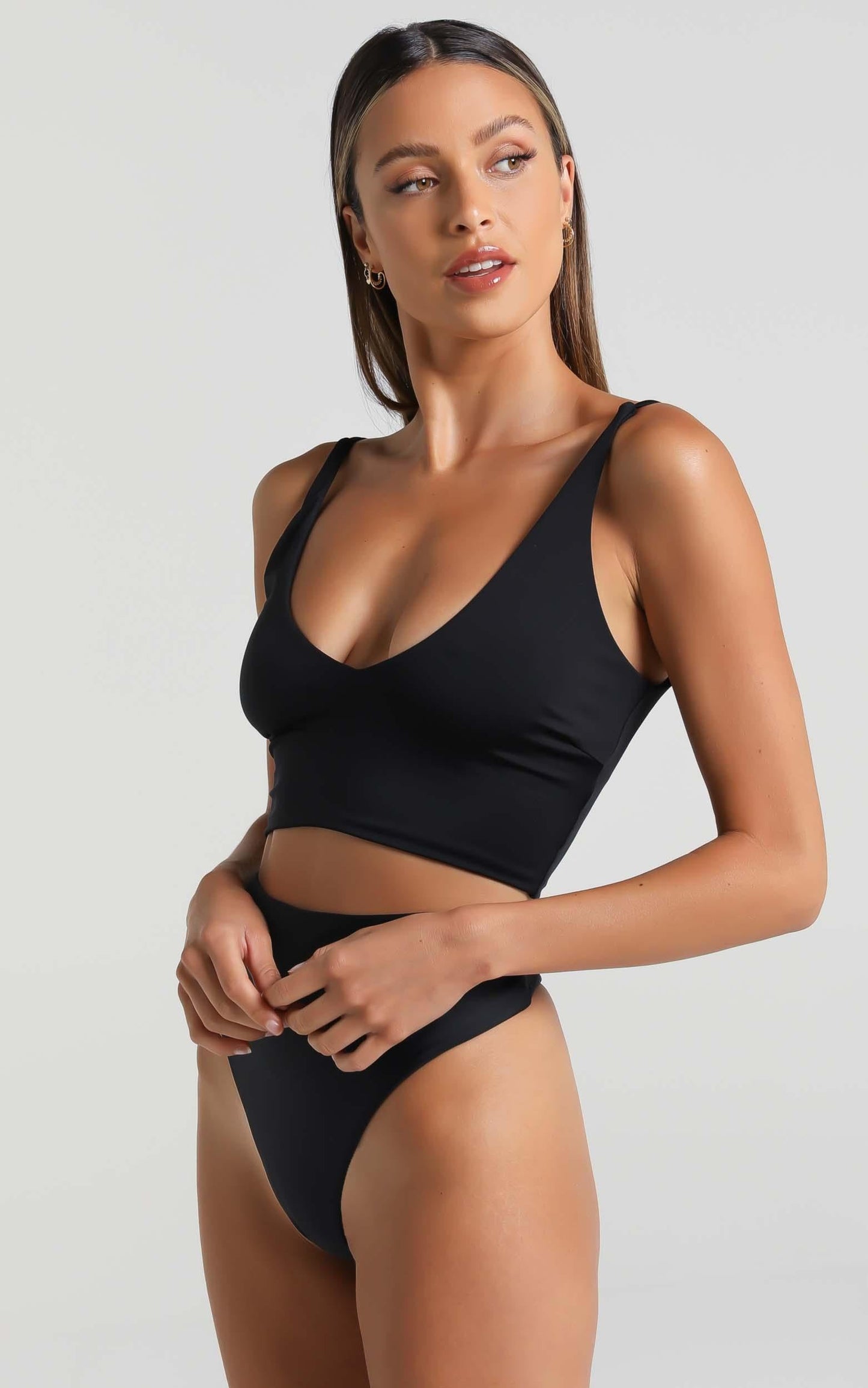 We Are We Wear - Eco Toni Longline Crop in Black