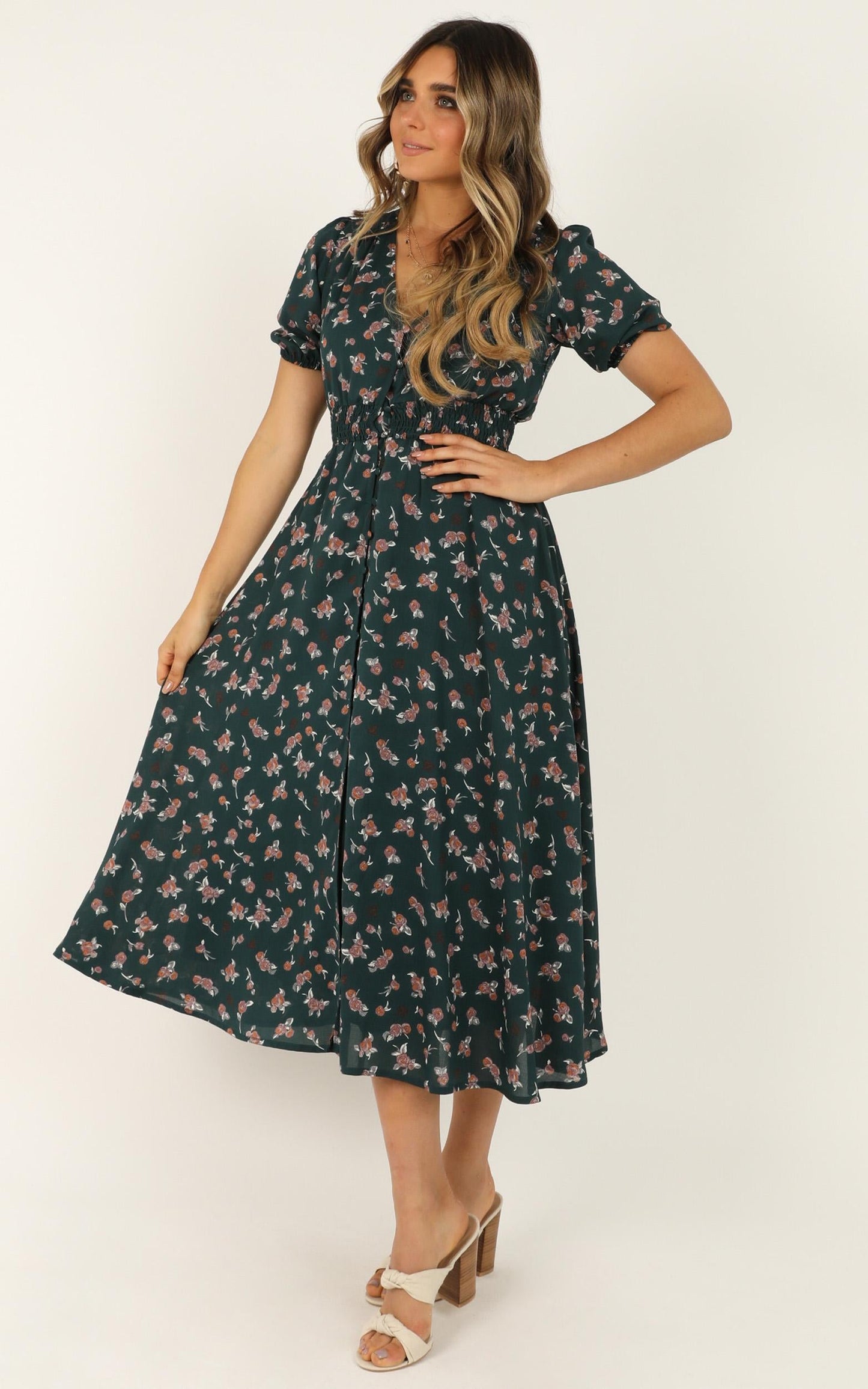 What Do You Want Dress In Emerald Floral