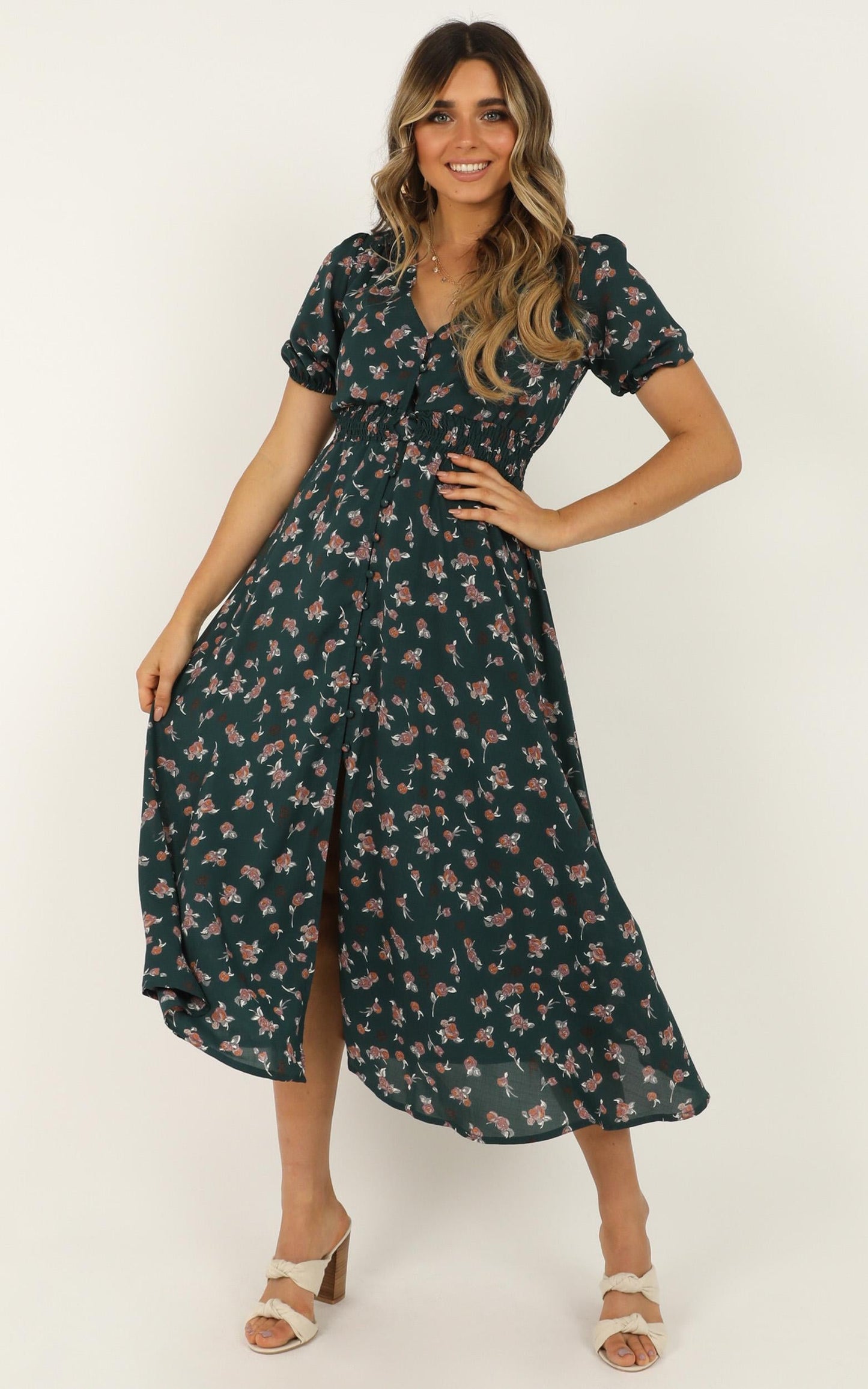 What Do You Want Dress In Emerald Floral
