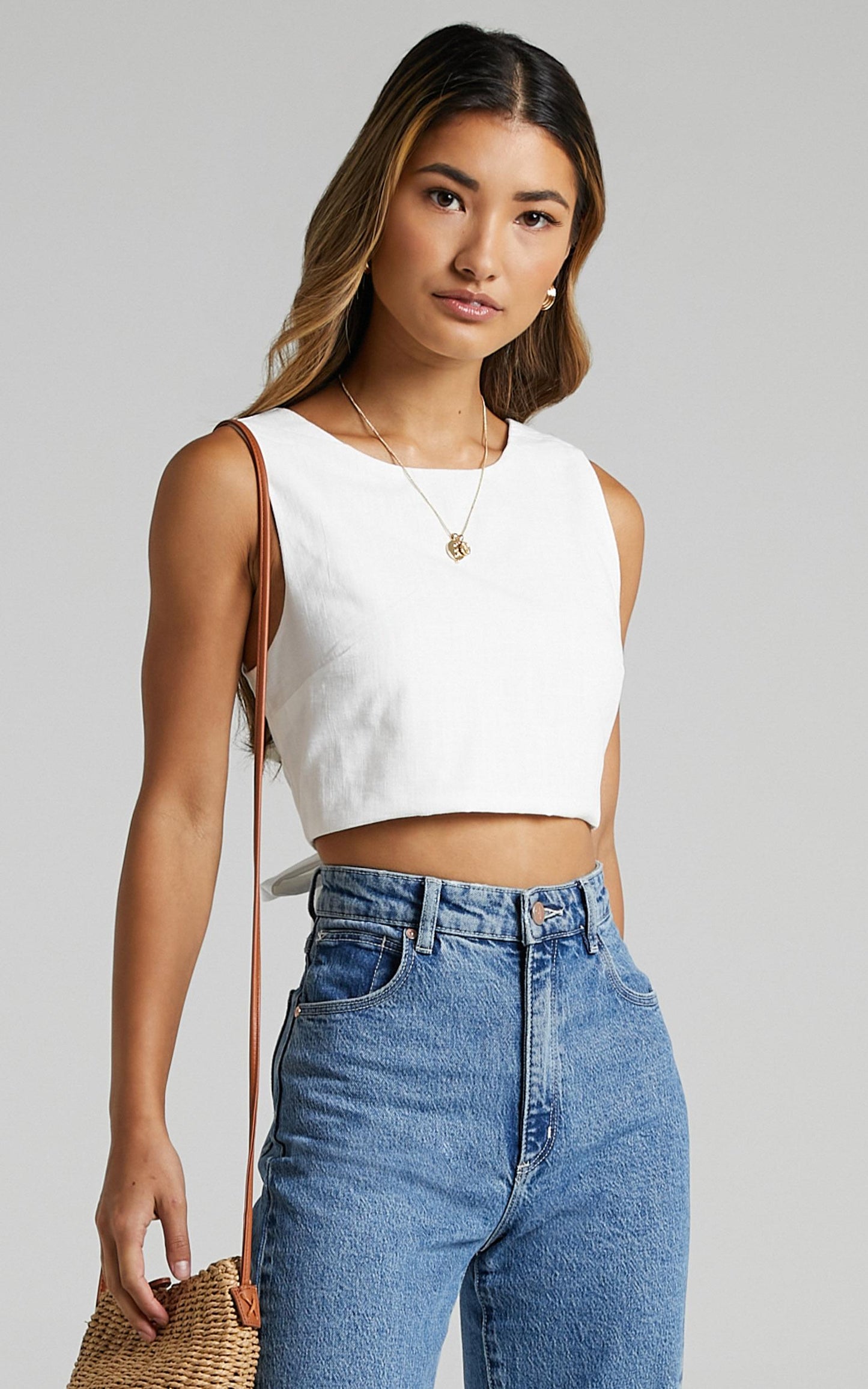 Loxley Top - Tie Up Top in White