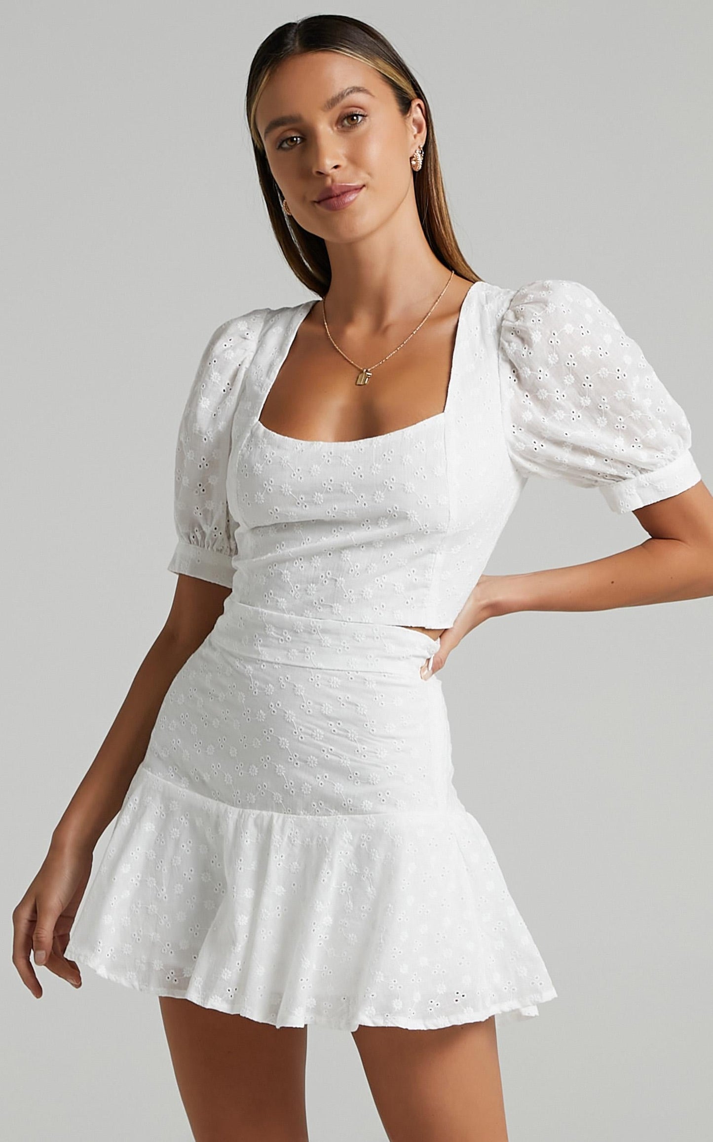 Gimli Skort in White Broderie