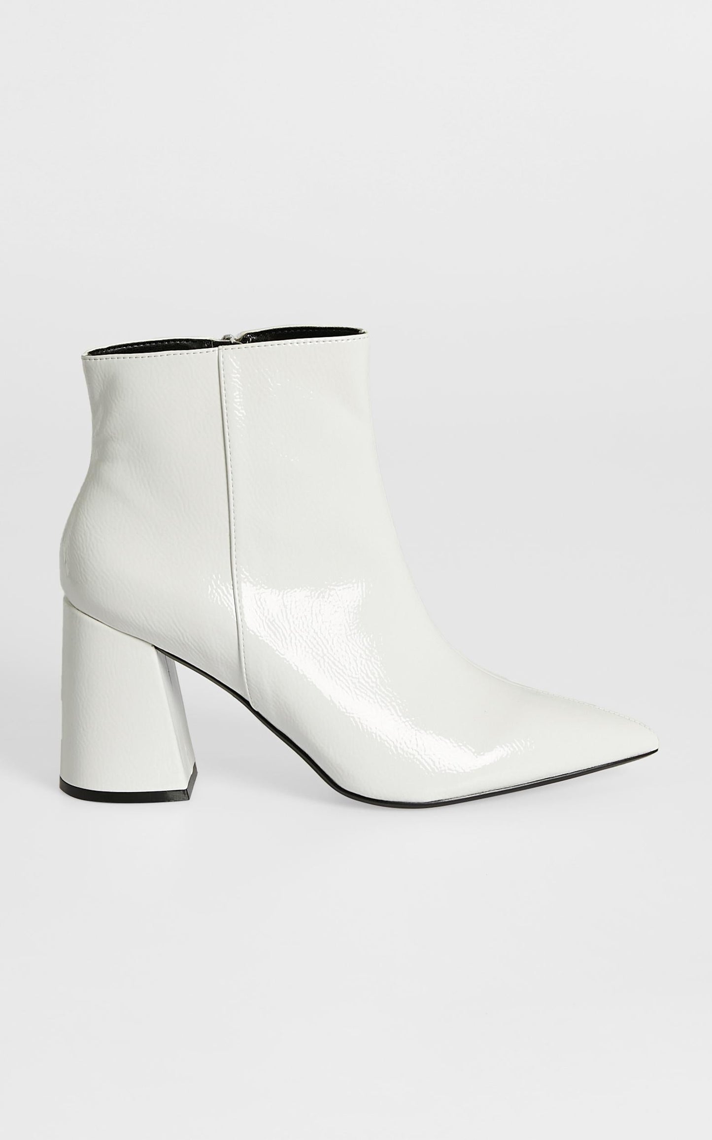 Therapy - Cleo Boots in White Crinkle Patent