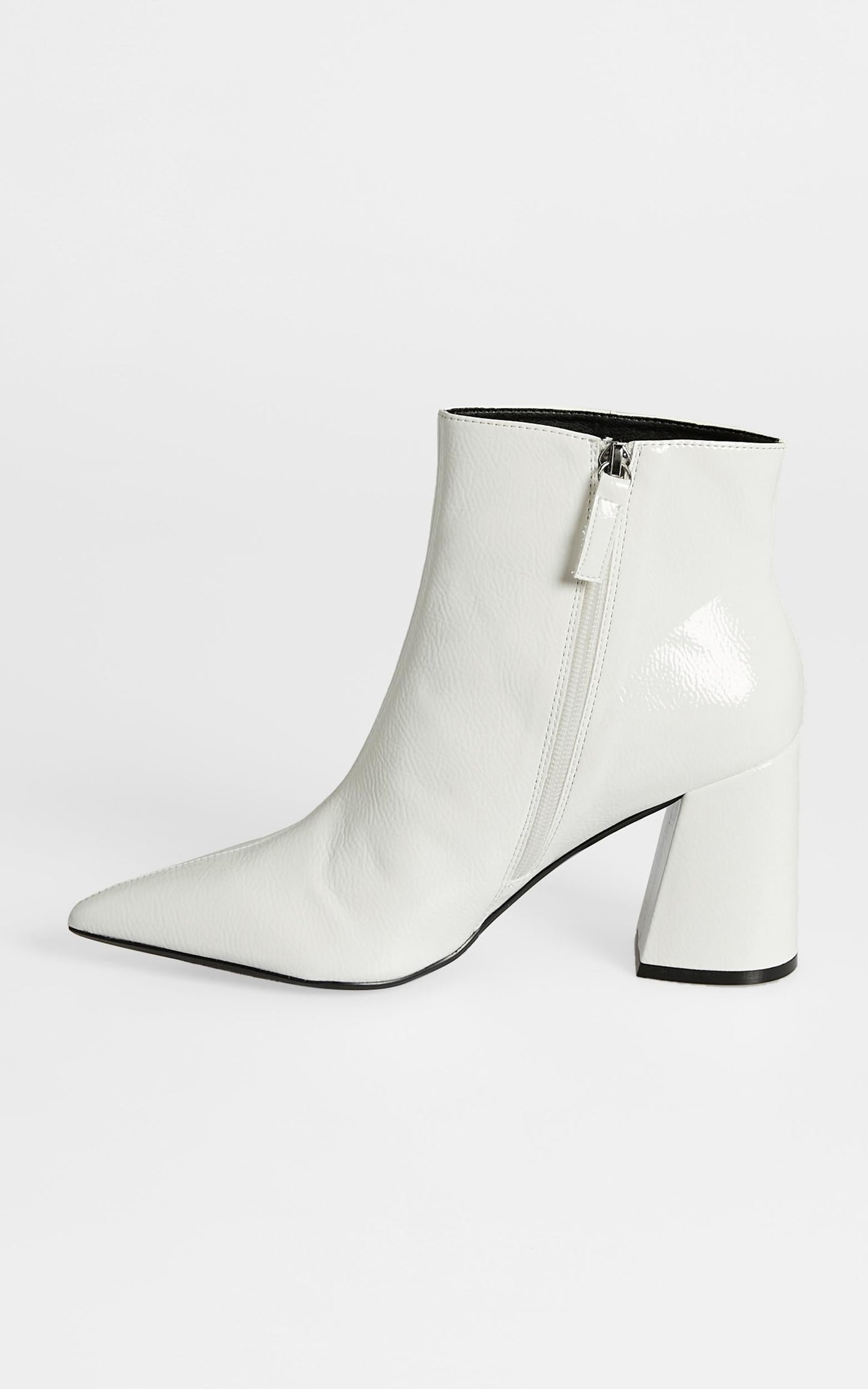 Therapy - Cleo Boots in White Crinkle Patent