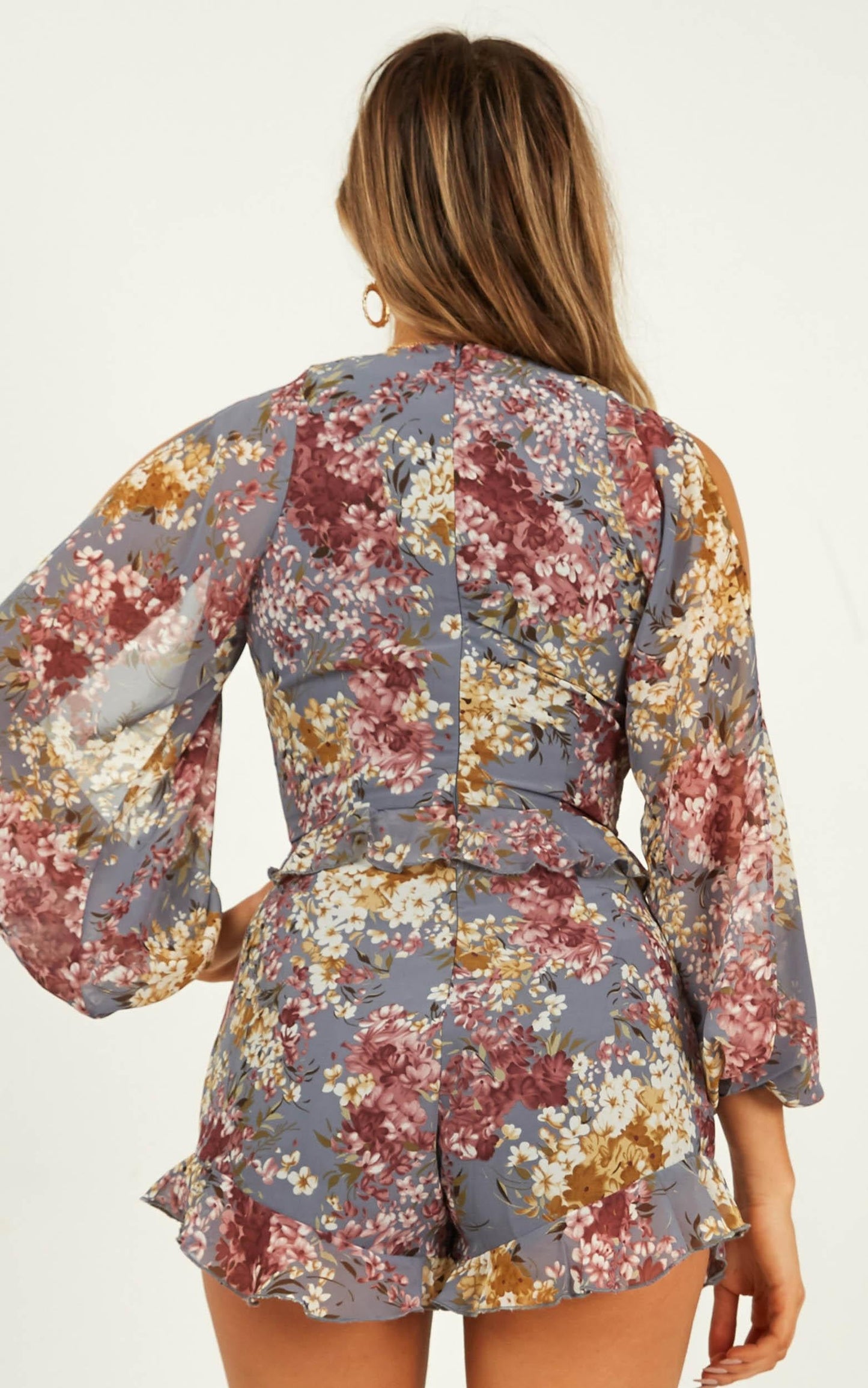 Who I Am Playsuit In Purple Floral