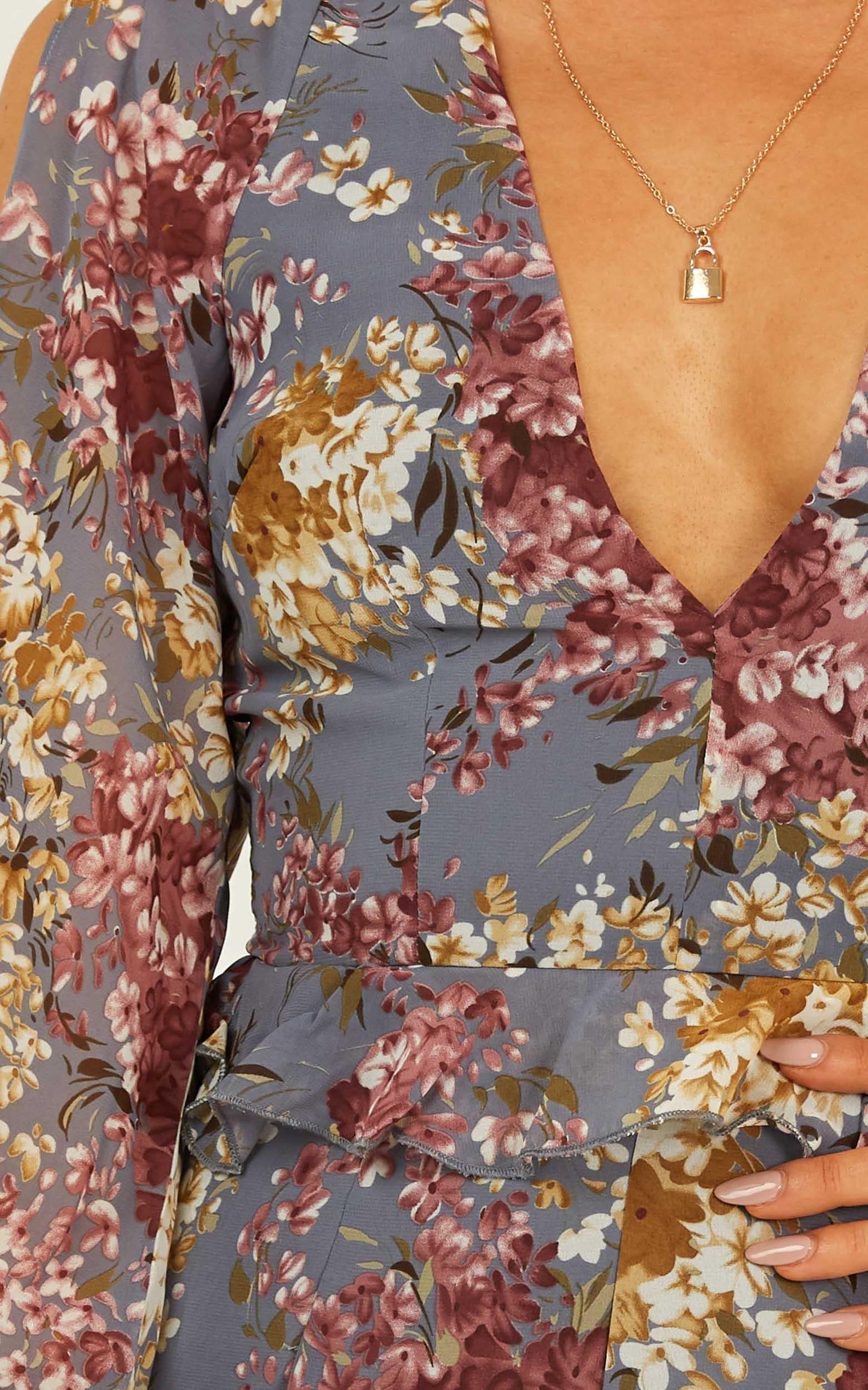 Who I Am Playsuit In Purple Floral