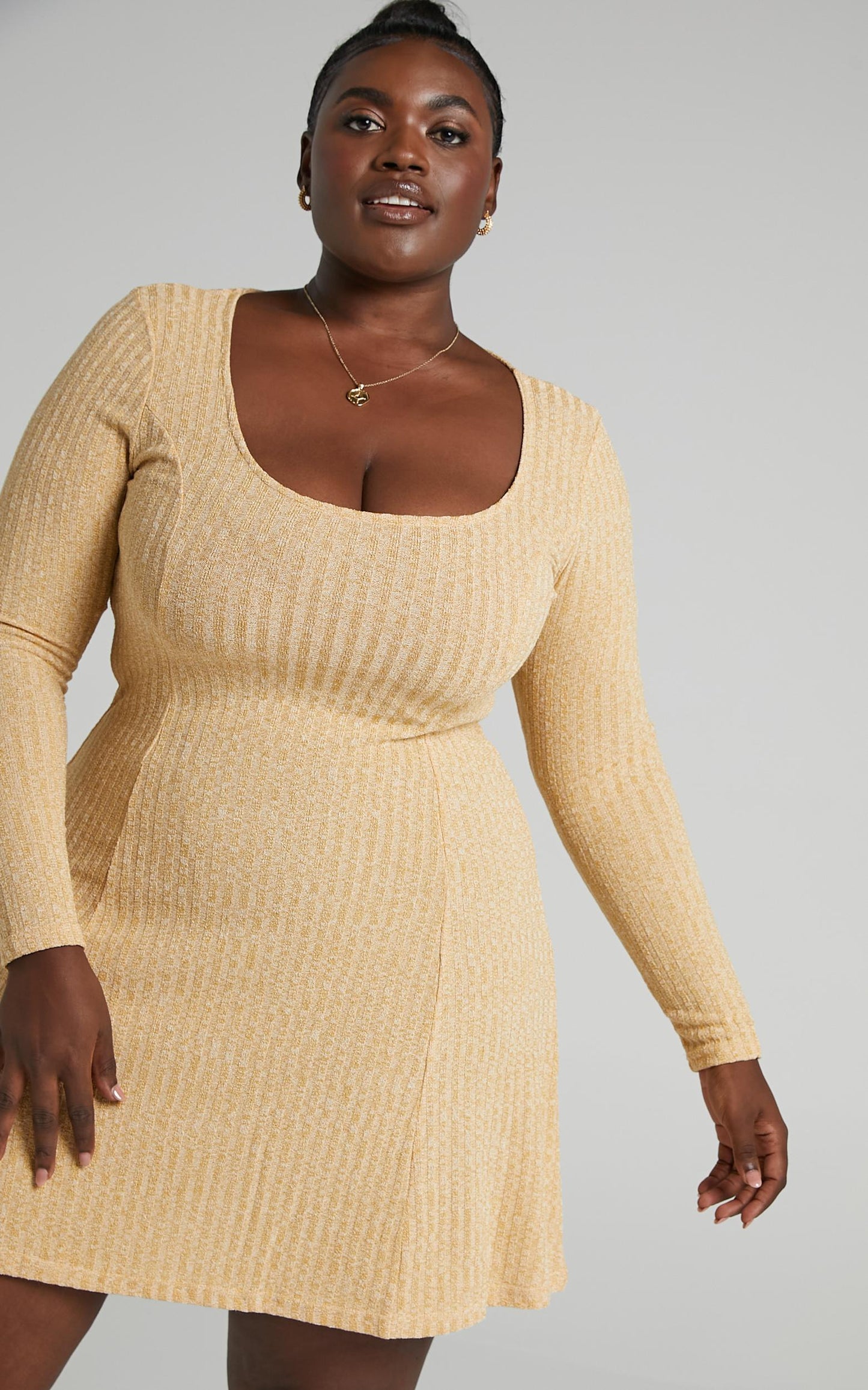 Wildly Dreaming Dress in Mustard Marl