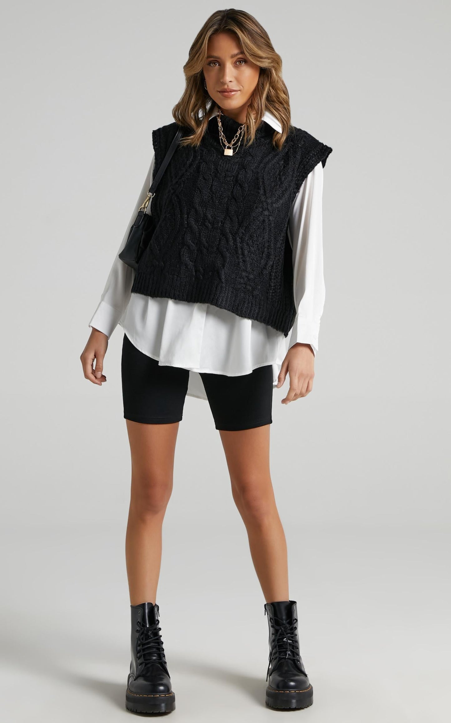 Windsor Knit Vest in Black