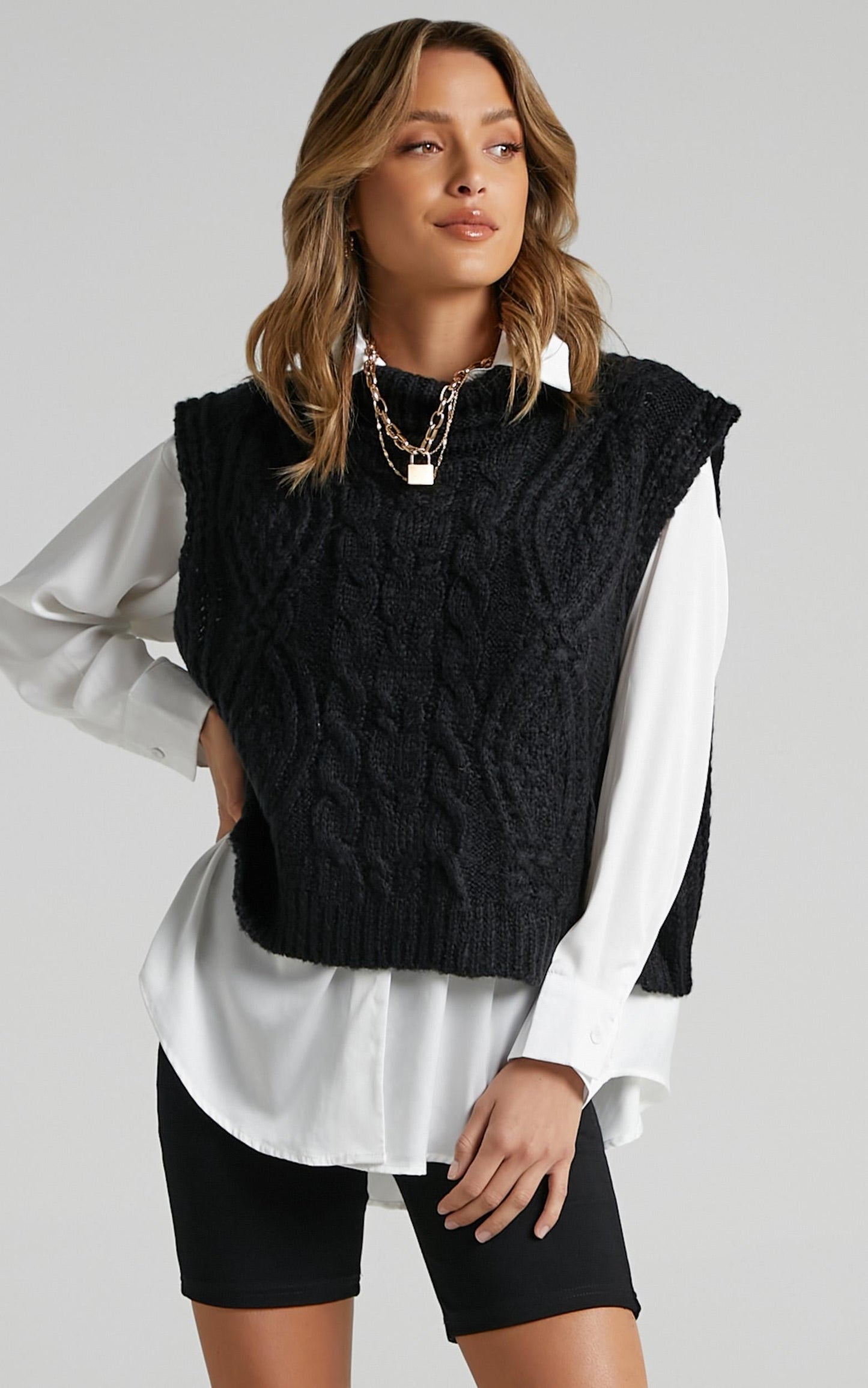 Windsor Knit Vest in Black