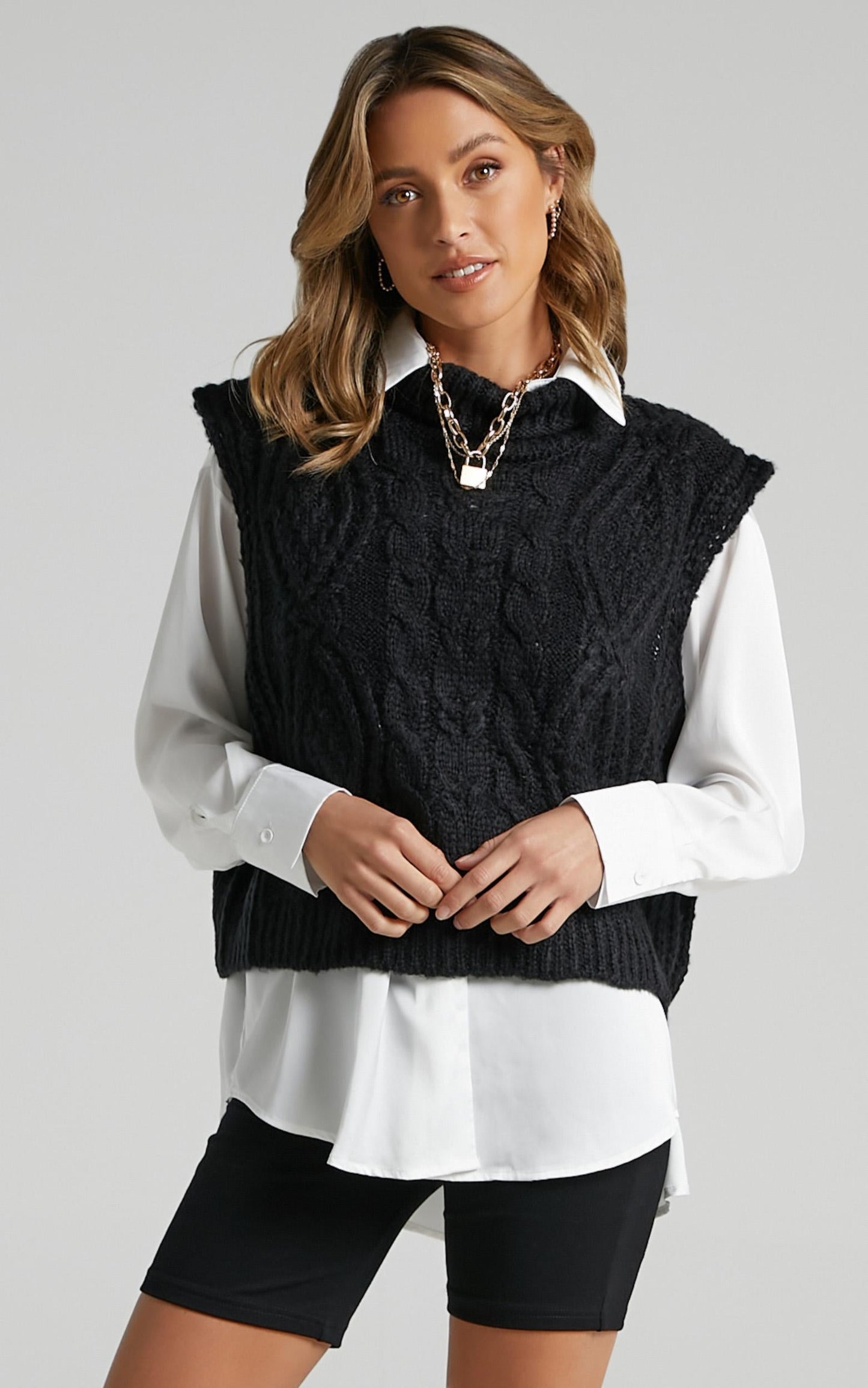 Windsor Knit Vest in Black