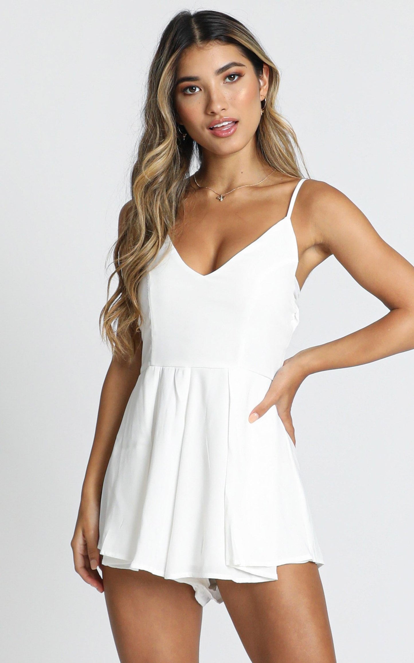 Wish You Would Playsuit in White
