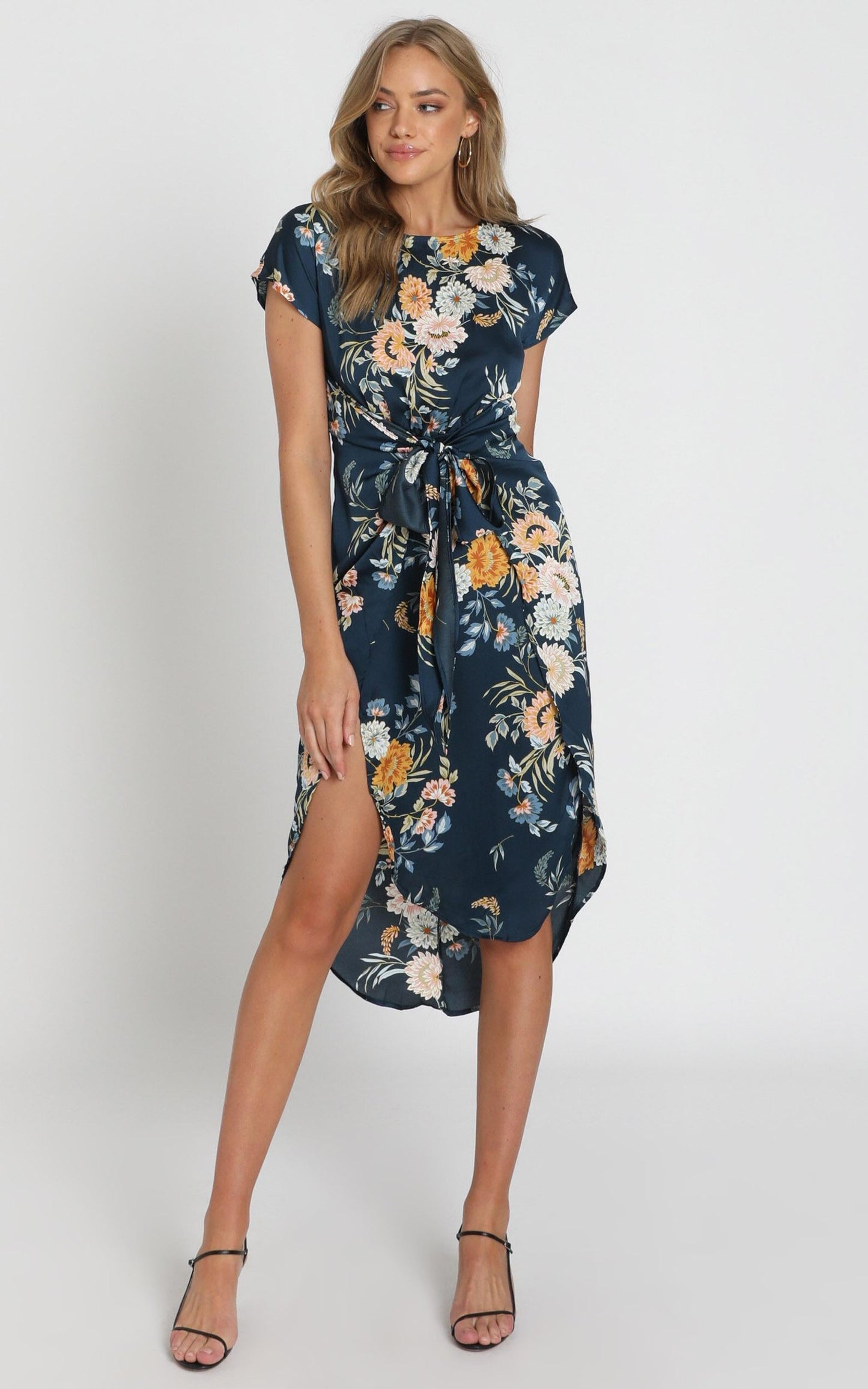 Woman In Power Dress in Navy Floral