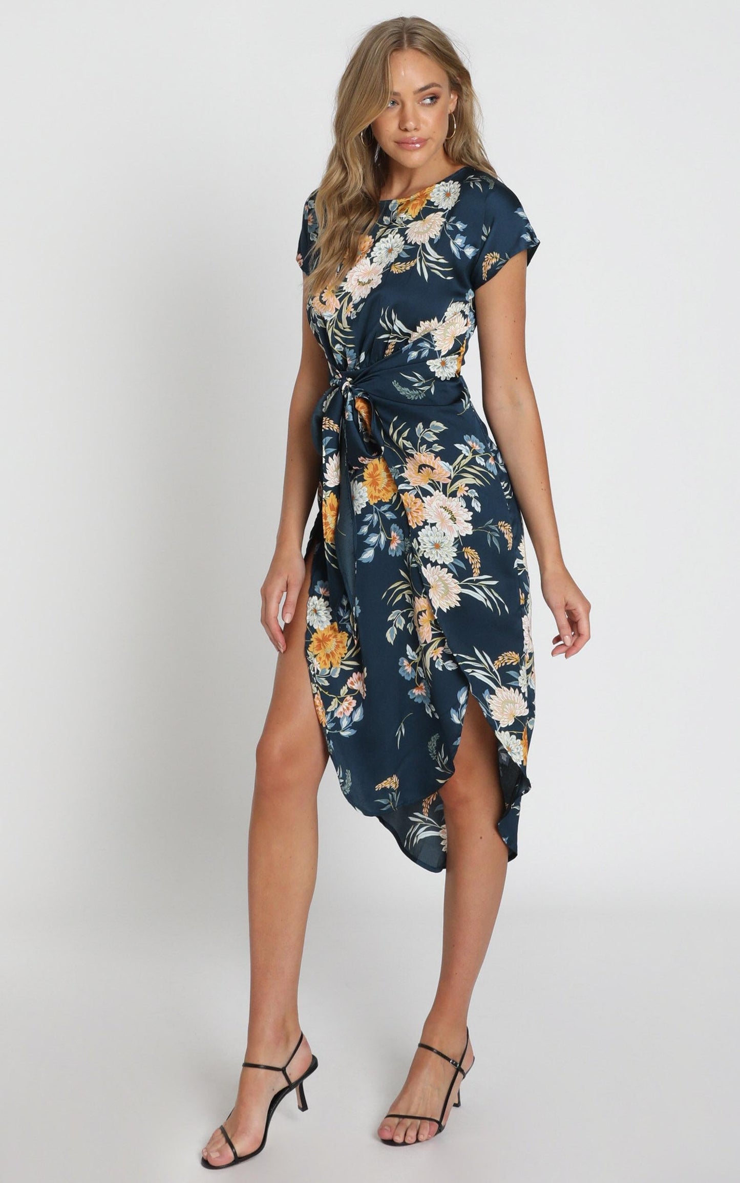 Woman In Power Dress in Navy Floral