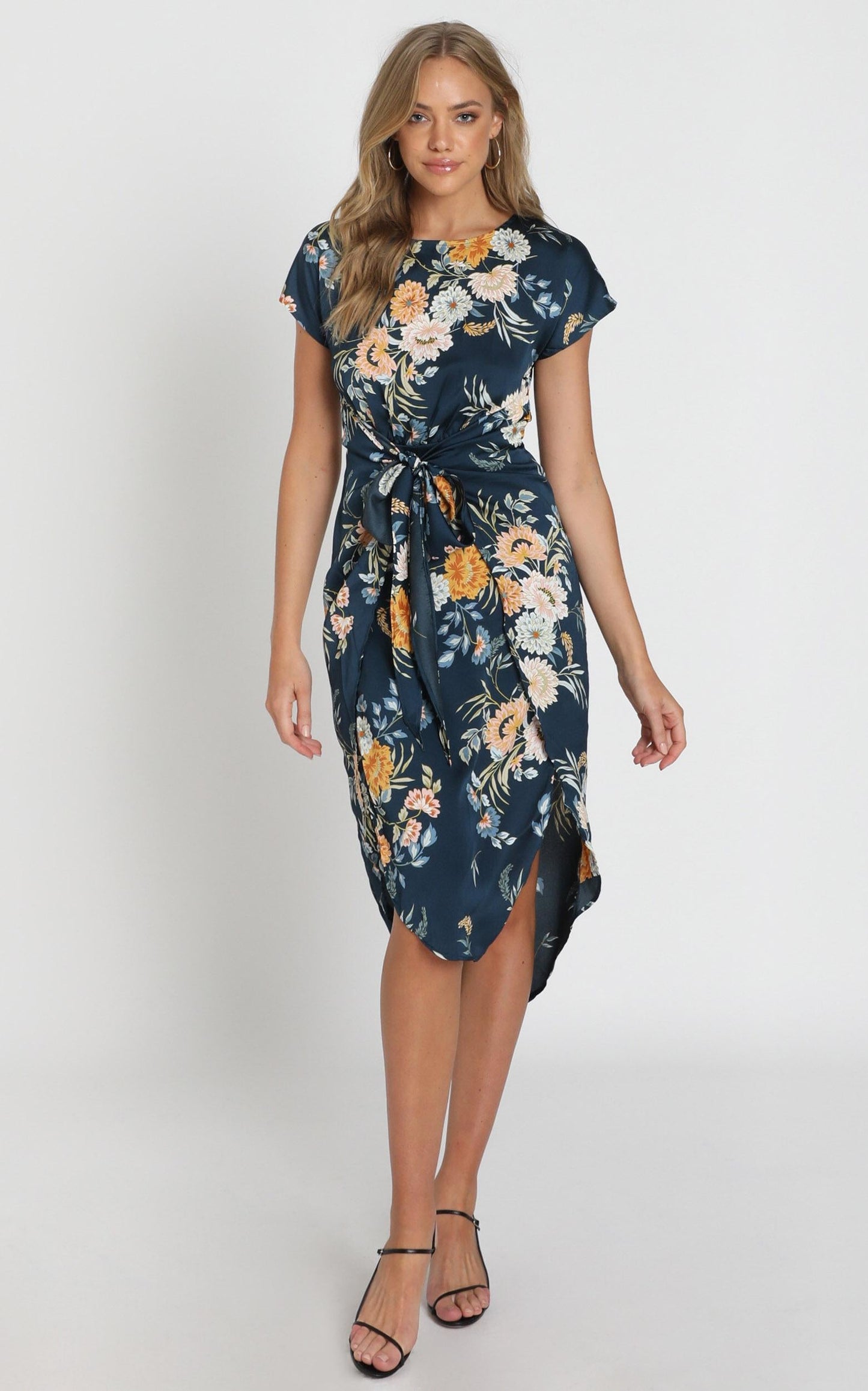 Woman In Power Dress in Navy Floral