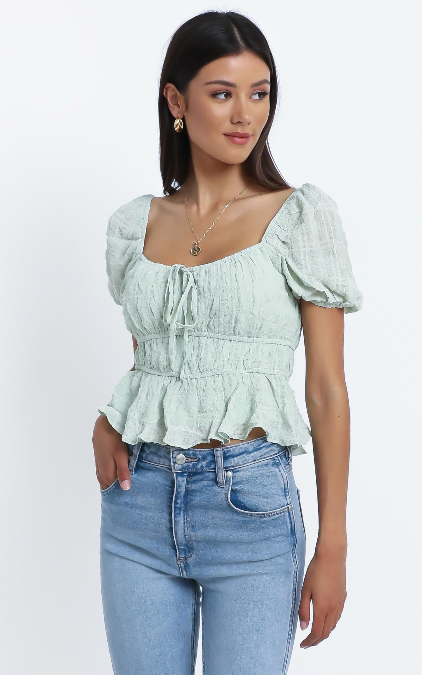 Violette Top in Mint