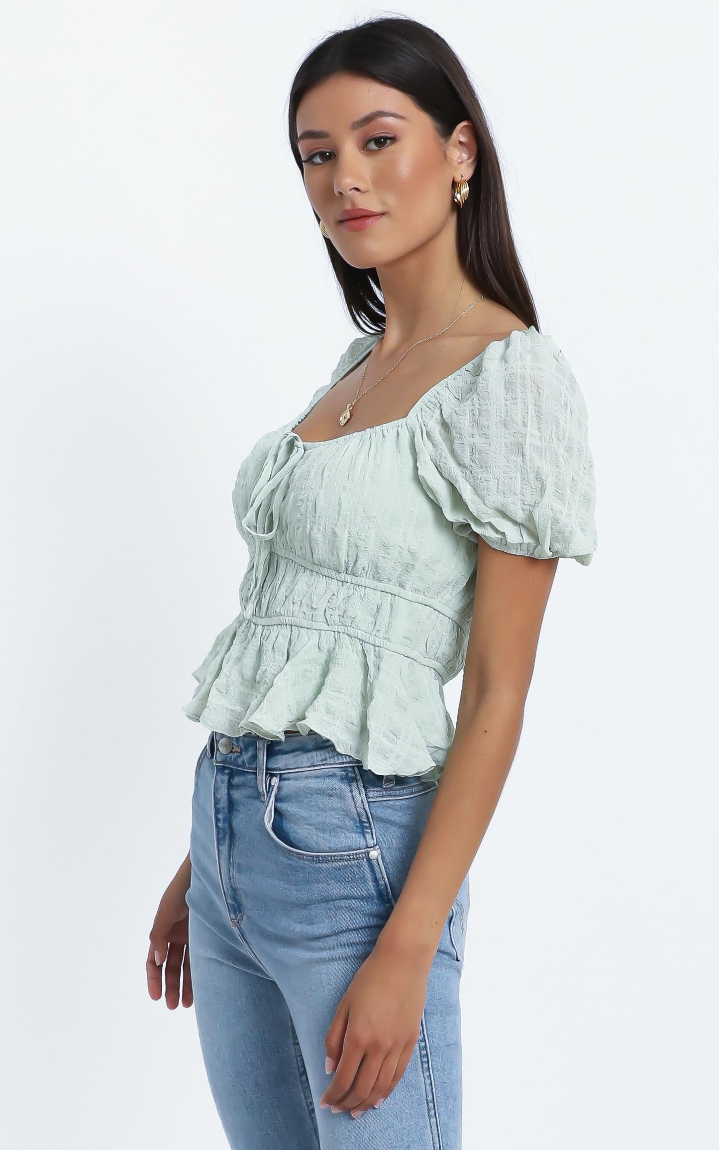 Violette Top in Mint