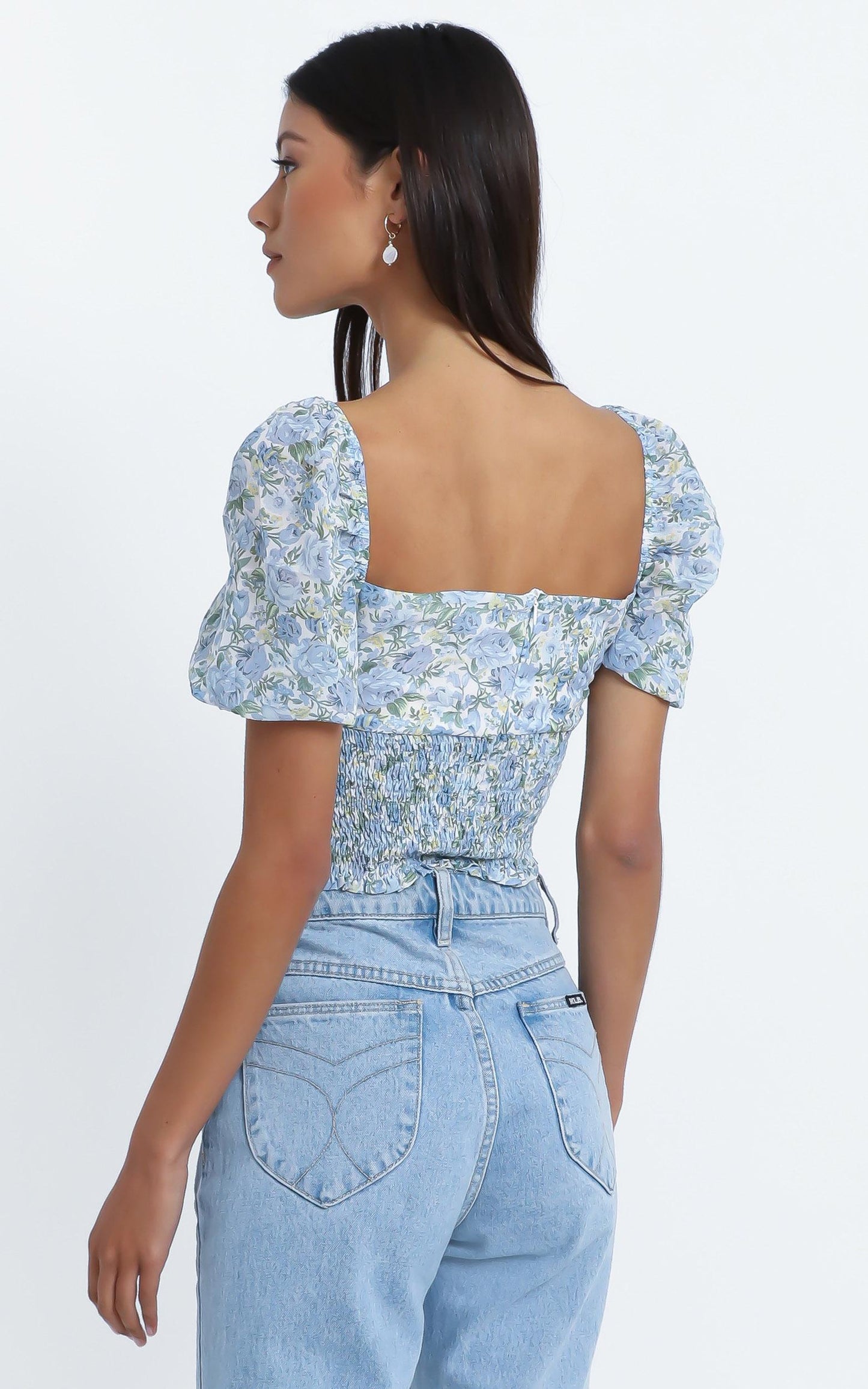 Loane Top in Blue Floral