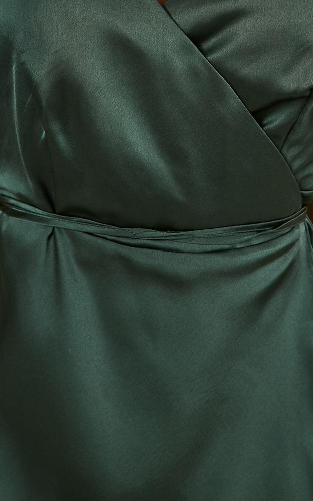 The Countess Dress In Emerald Satin