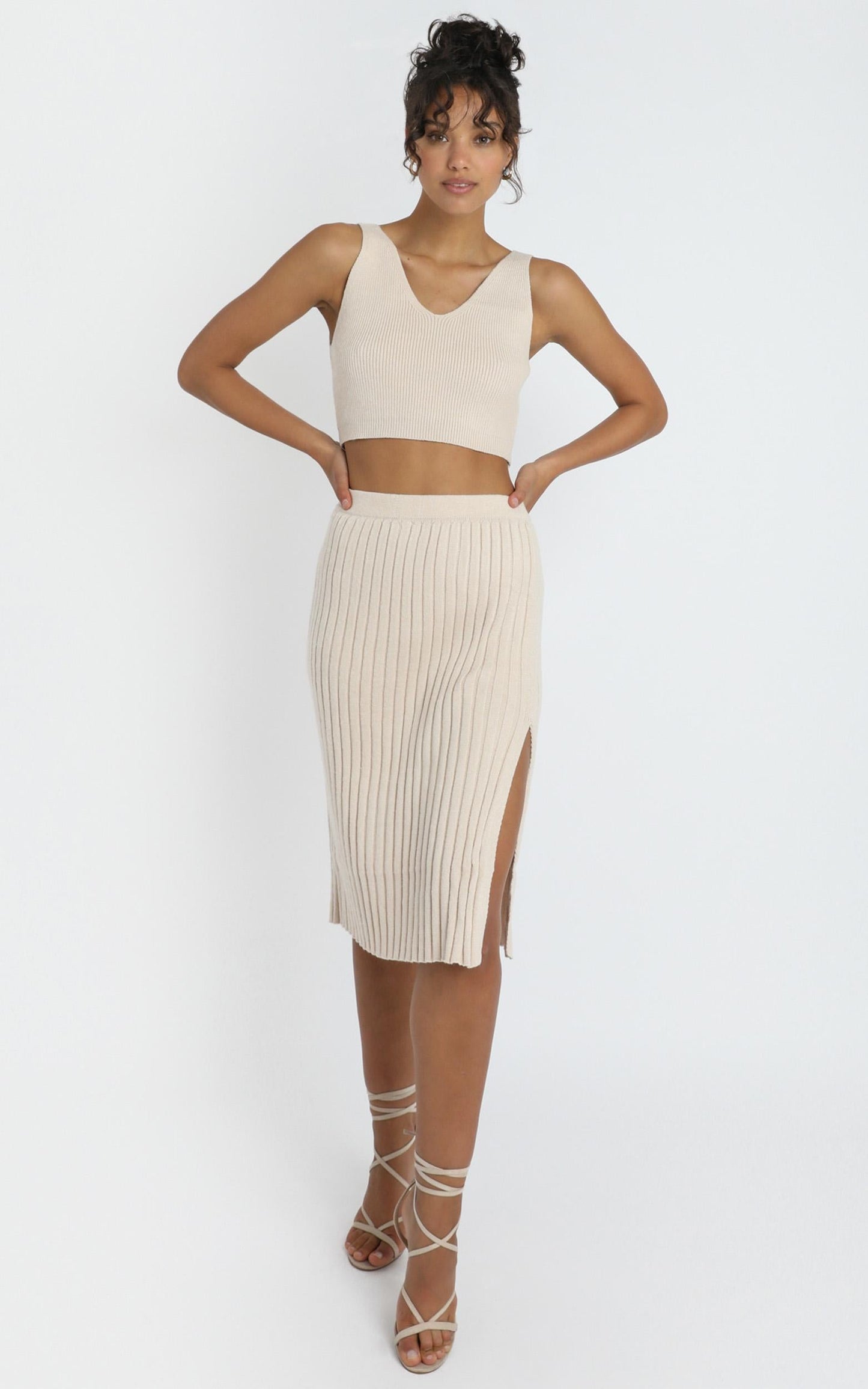 Yana Knit Skirt in Beige