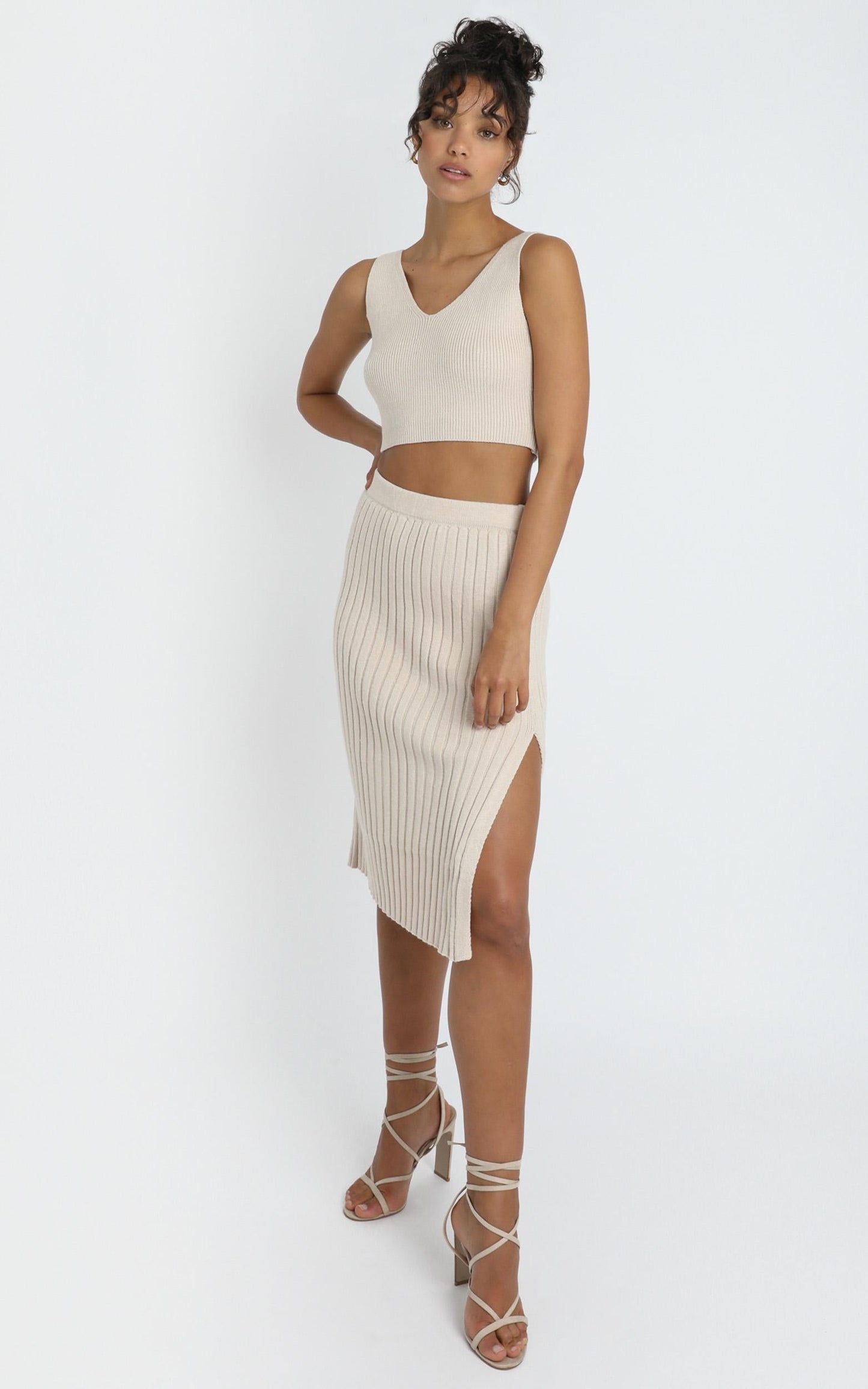 Yana Knit Skirt in Beige