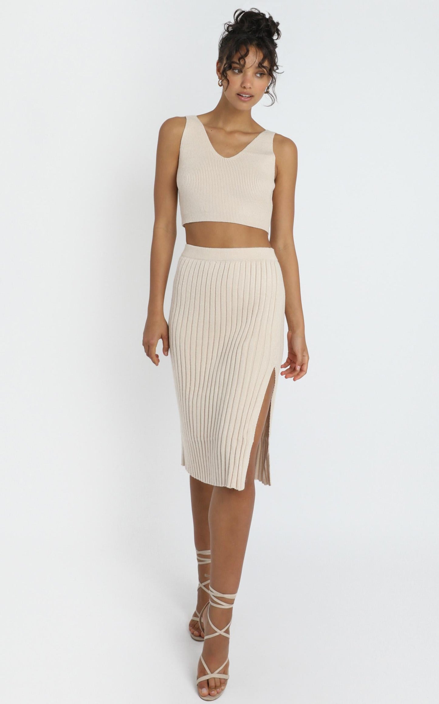 Yana Knit Skirt in Beige