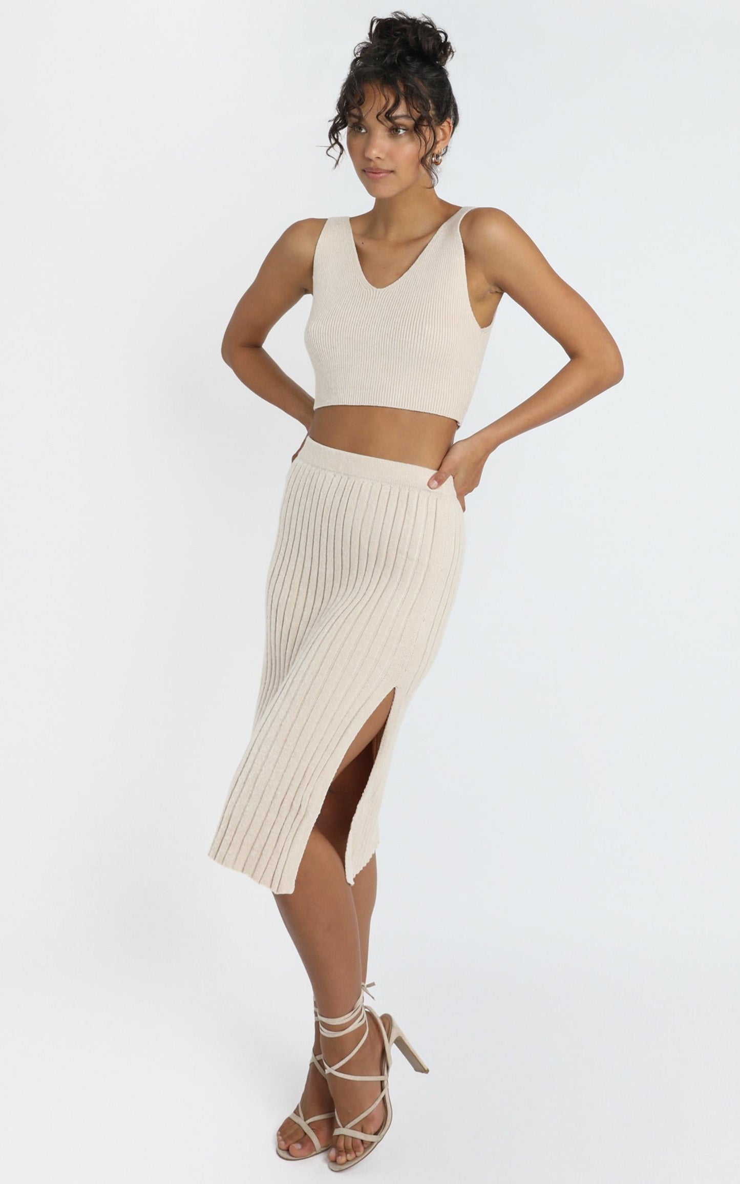 Yana Knit Skirt in Beige