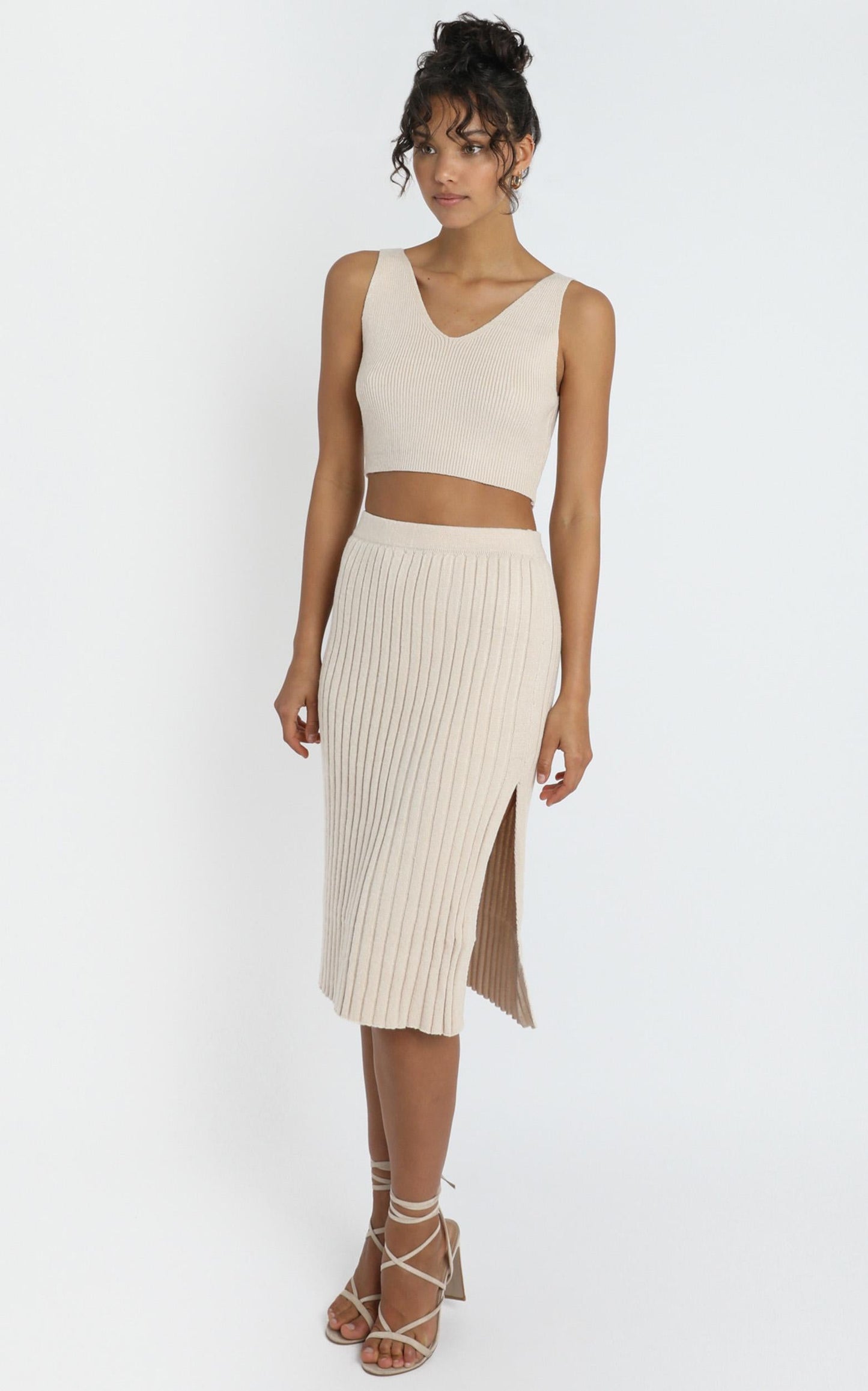 Yana Knit Skirt in Beige