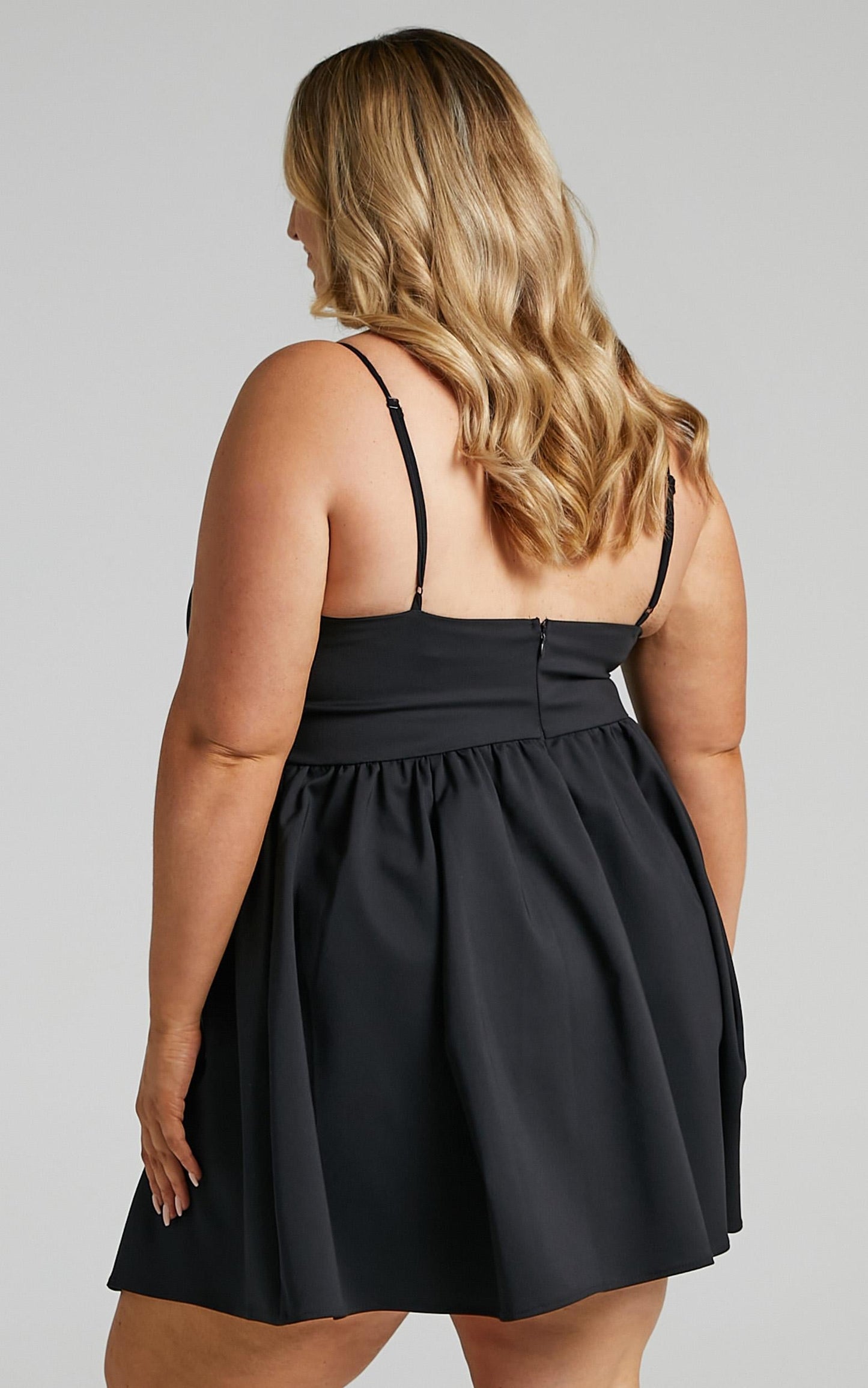 You Got Nothing To Prove Mini Dress - Strappy A-line Dress in Black