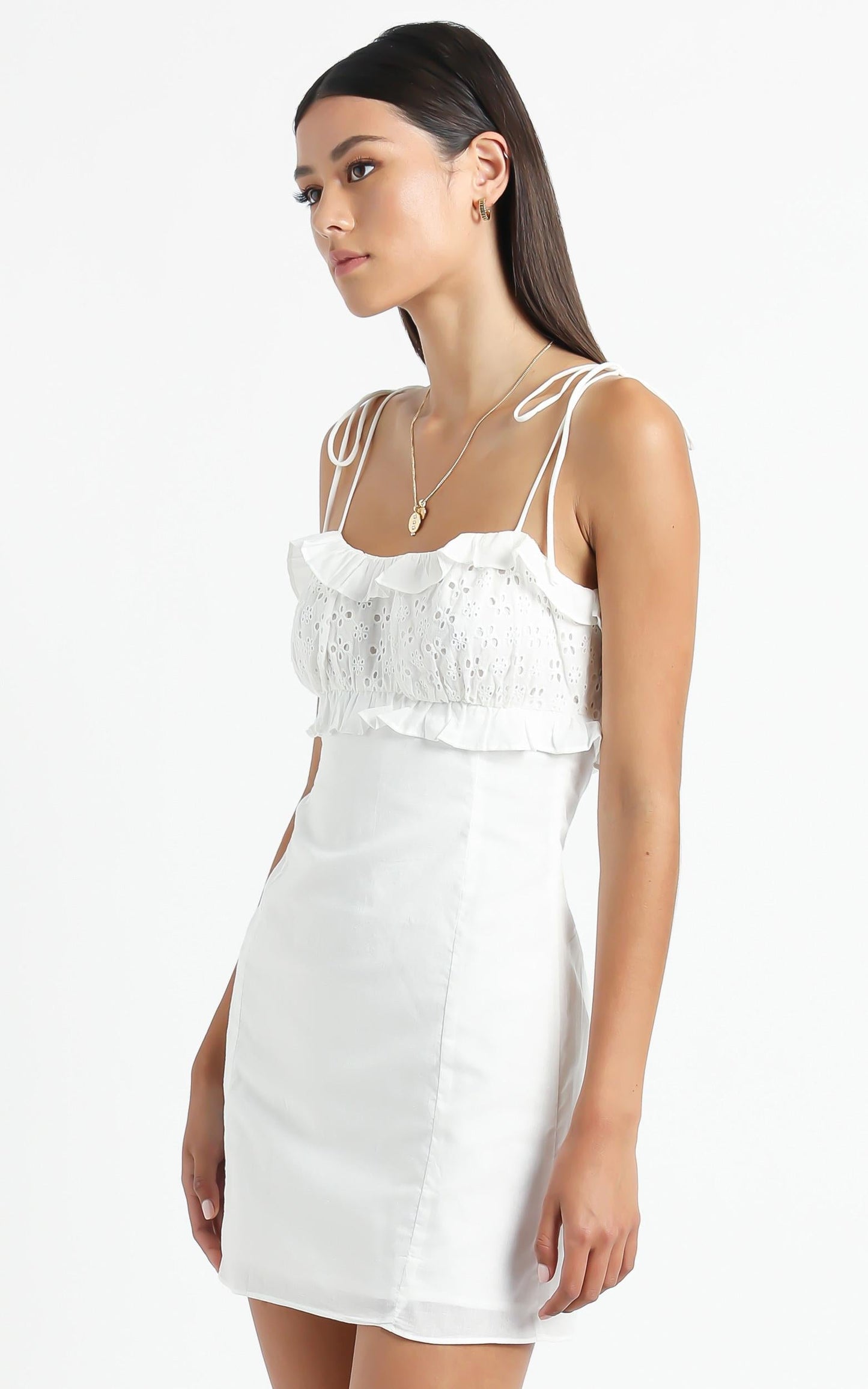 Looking Closely Dress In White