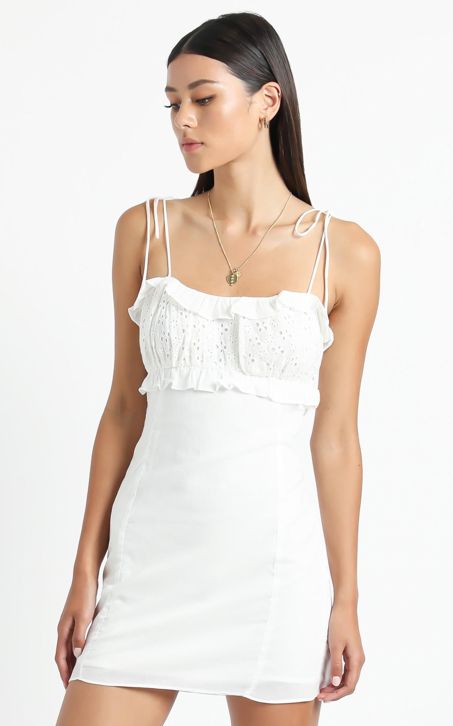Looking Closely Dress In White