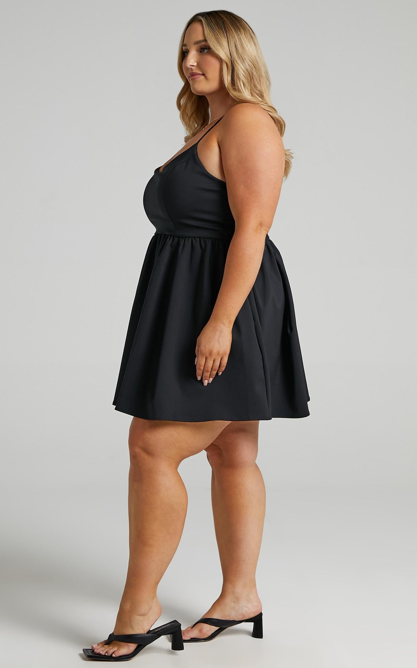 You Got Nothing To Prove Mini Dress - Strappy A-line Dress in Black