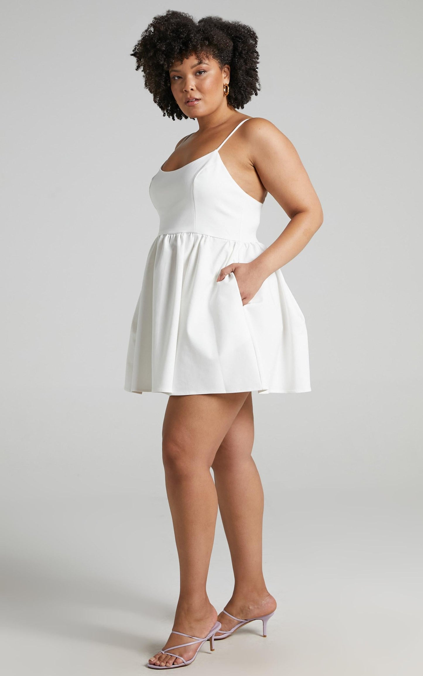 You Got Nothing To Prove Mini Dress - Strappy A-line Dress in White