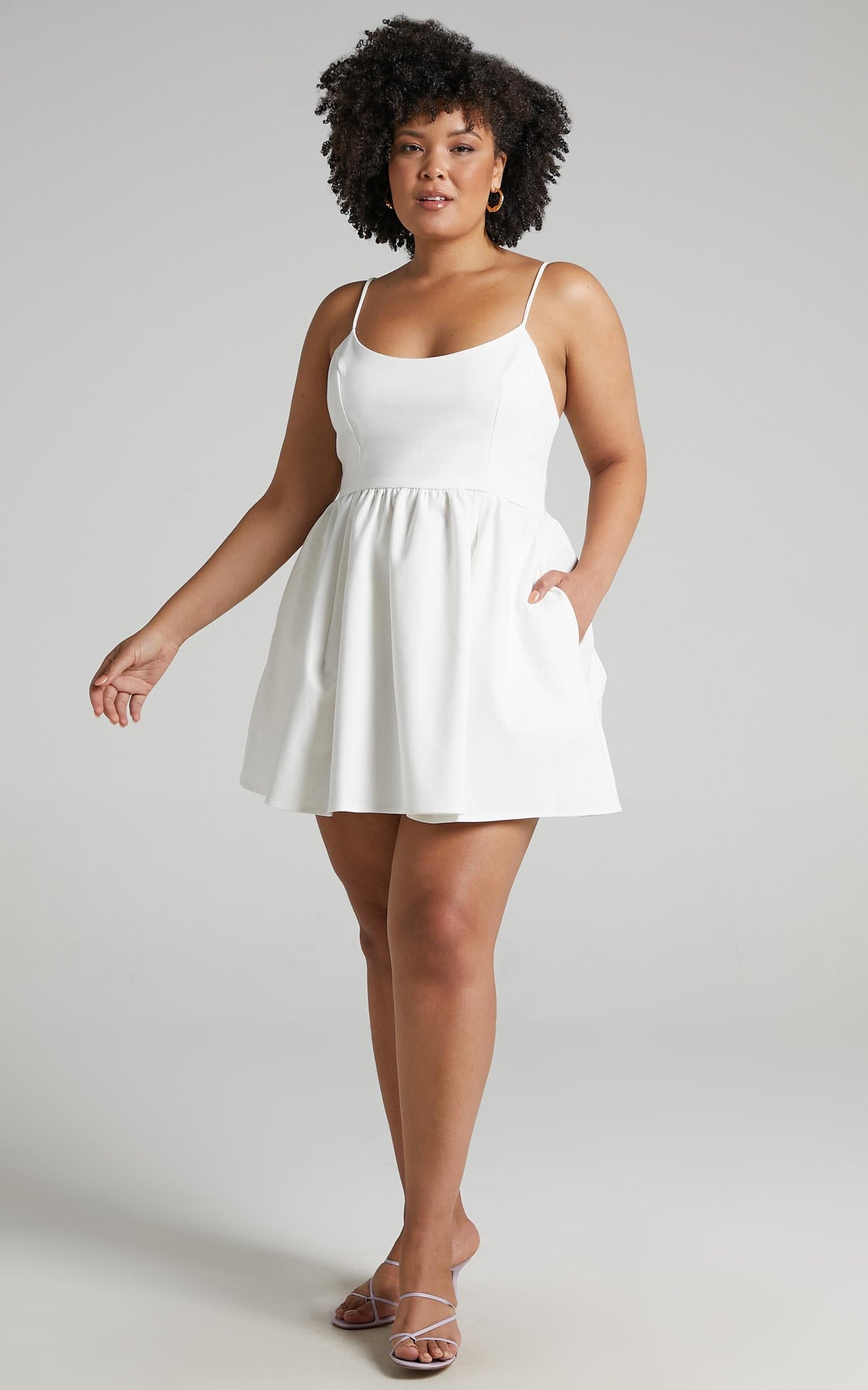 You Got Nothing To Prove Mini Dress - Strappy A-line Dress in White