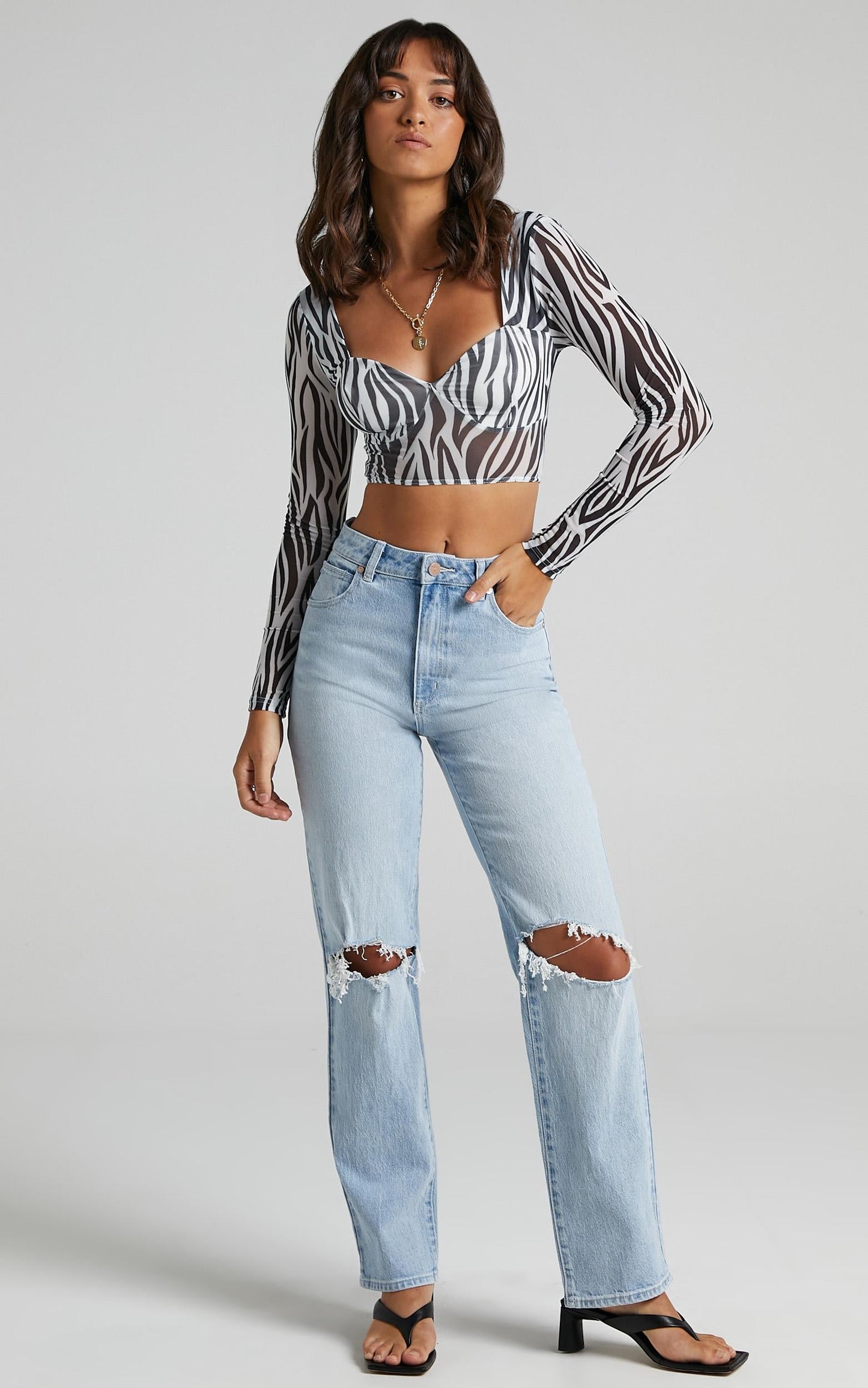 Eyes On You Top in Monochrome Zebra