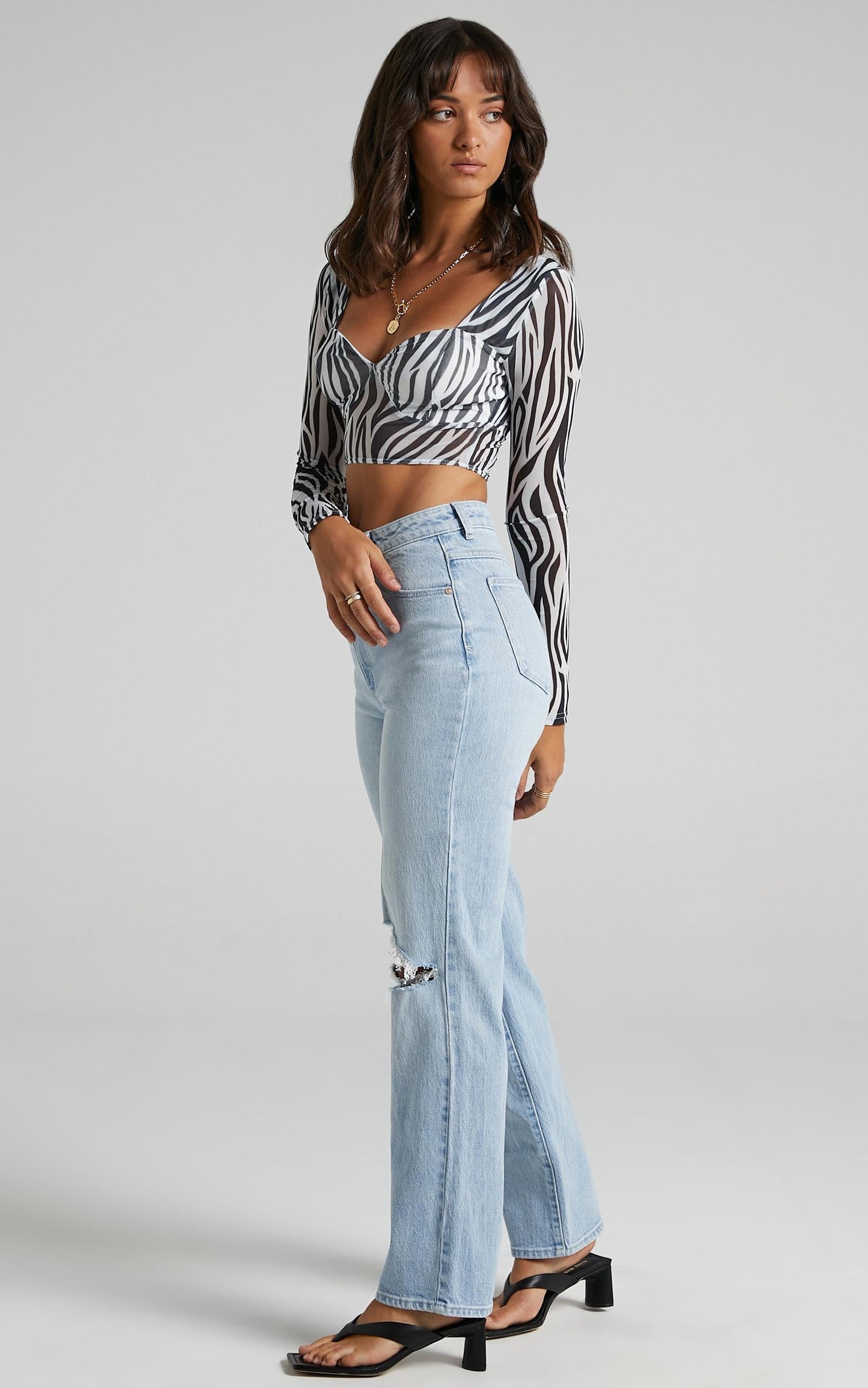 Eyes On You Top in Monochrome Zebra
