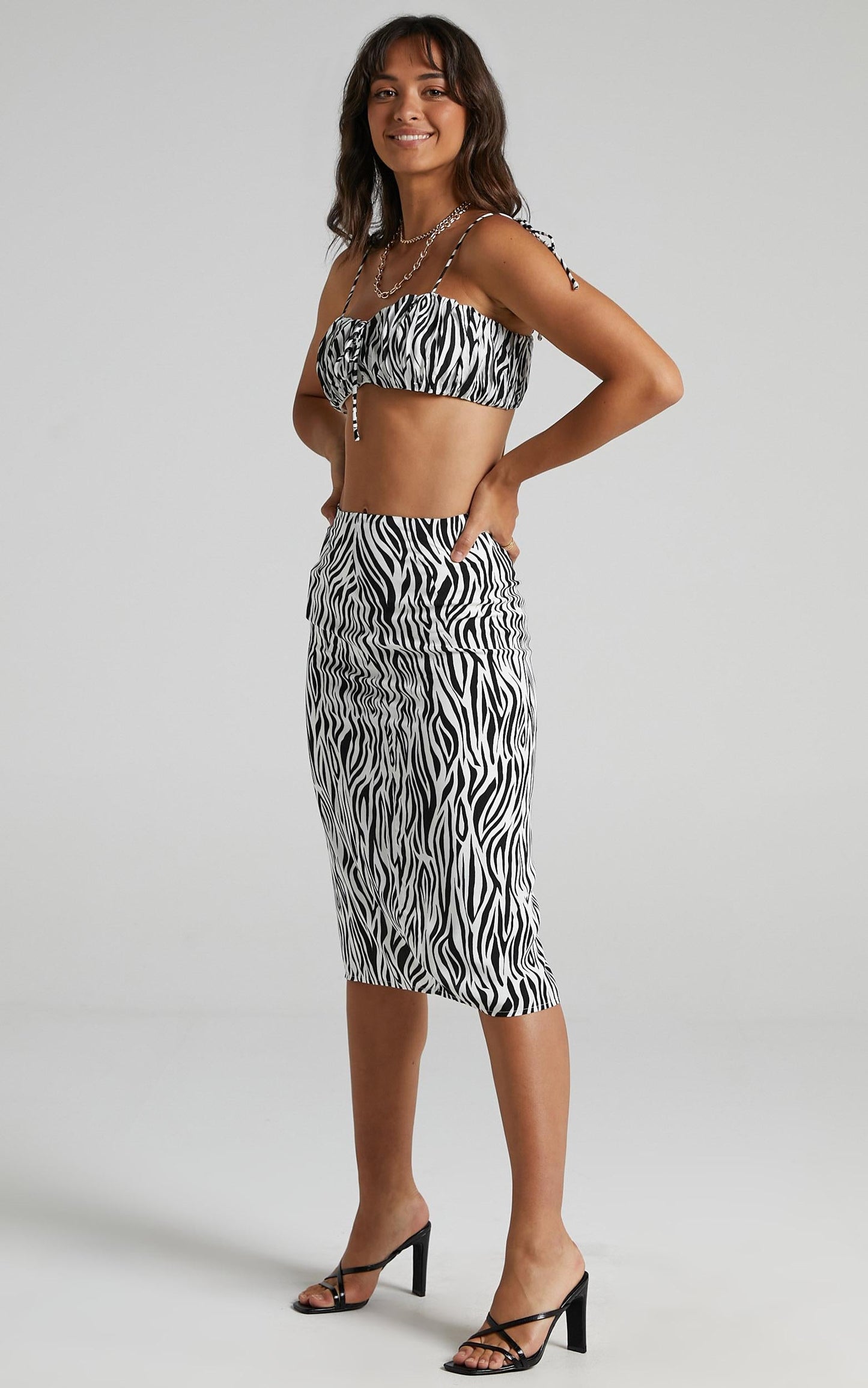 Uberta Two Piece Set in Monochrome Zebra