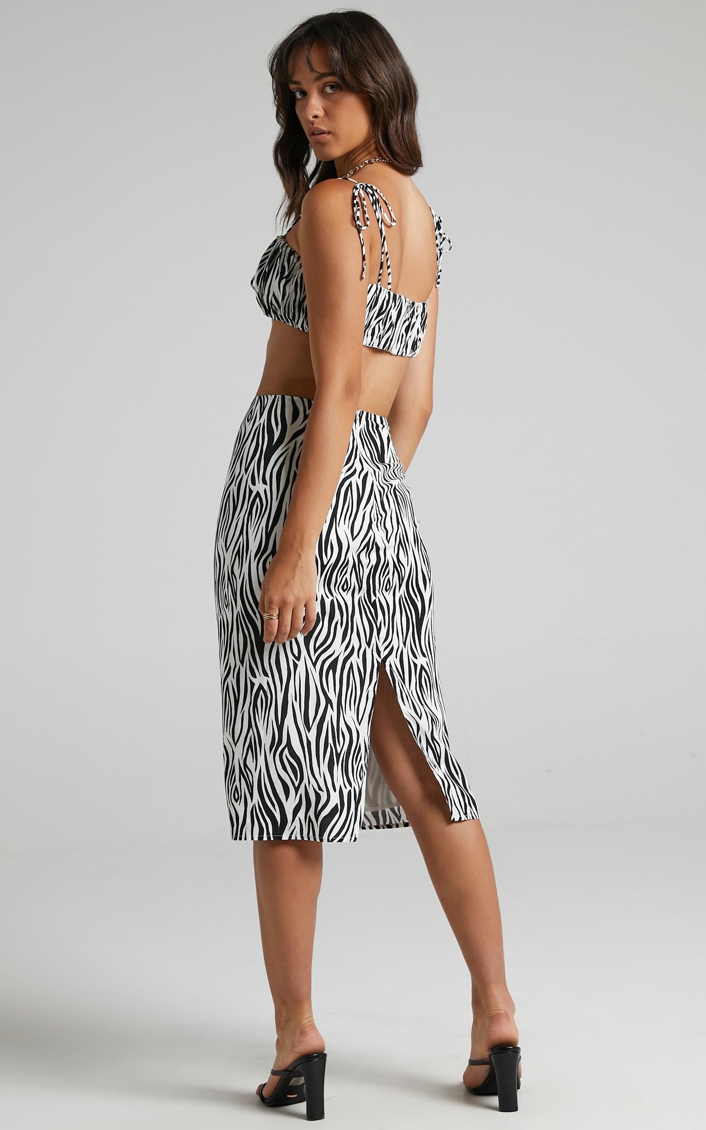 Uberta Two Piece Set in Monochrome Zebra