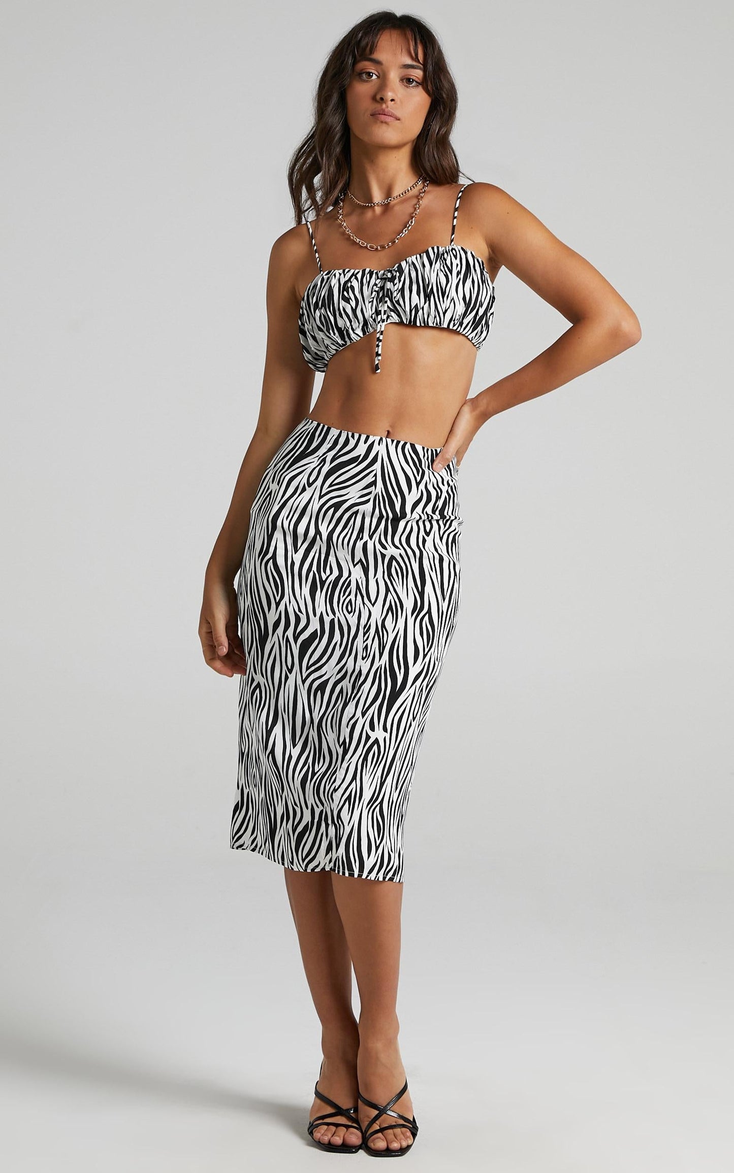 Uberta Two Piece Set in Monochrome Zebra