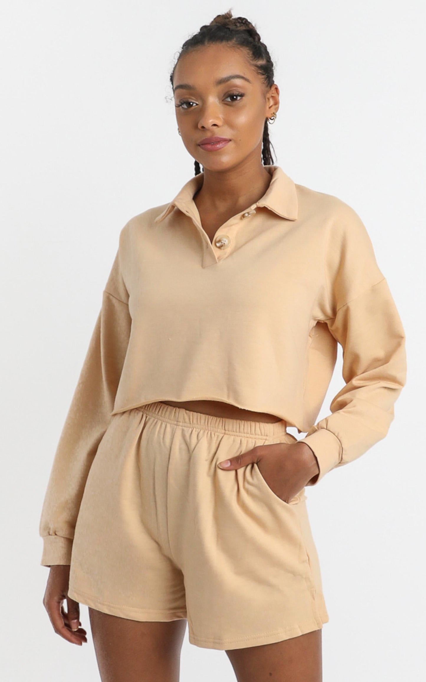 Zurie Two Piece Set in Beige