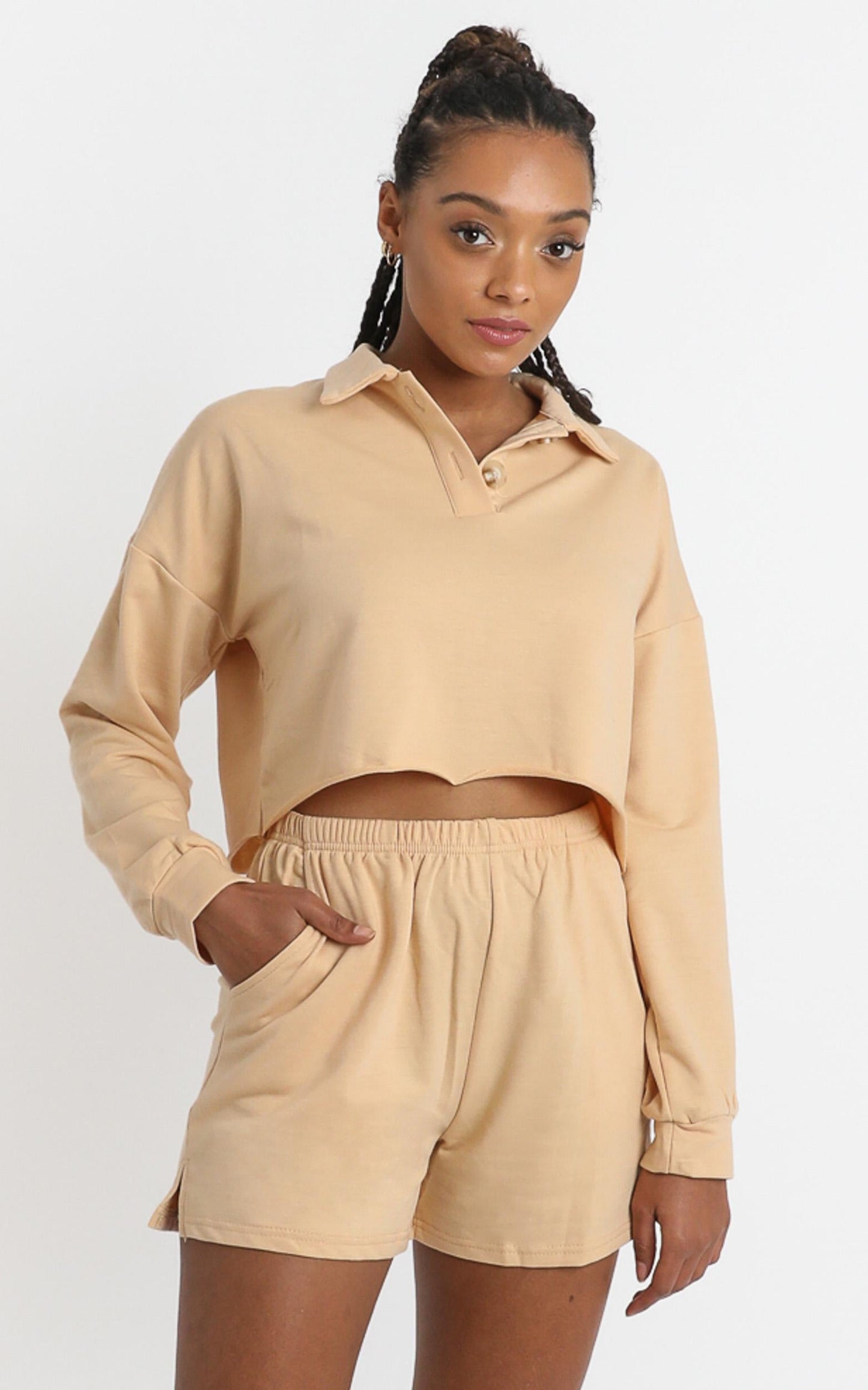 Zurie Two Piece Set in Beige